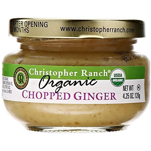 Christopher Ranch Organic Chopped Ginger Freshly Peeled & Ready To Use Easy Cooking With Garden Fresh Flavor Sweet & Savory Dishes Ideal For Soups Stir Fries Marinades Organic Ginger Fresh Jar 4.25 Oz