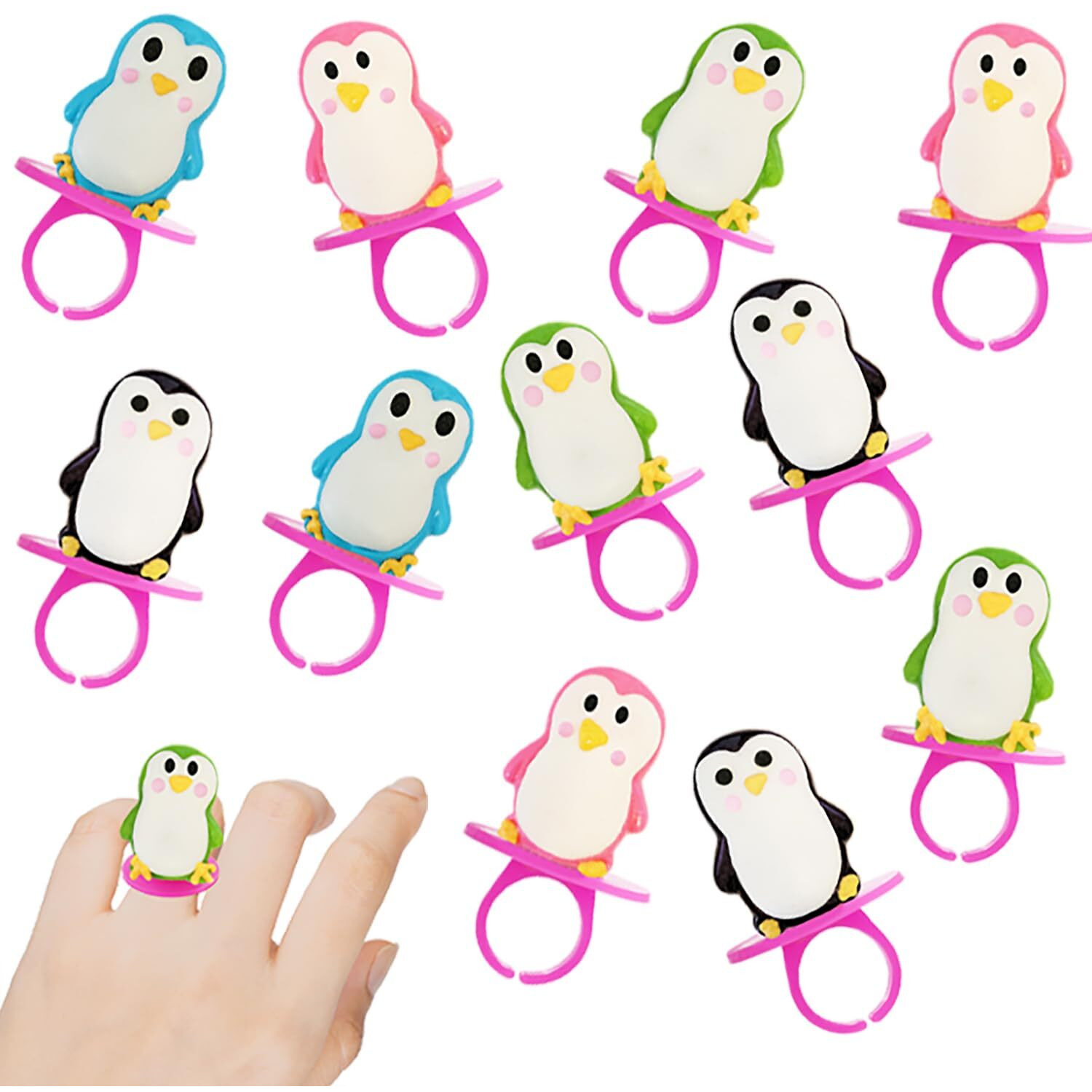 Fruidles Penguin Lollipops And Candy Rings Suckers, Fat-Free, Individually Wrapped (Penguin Candy Rings, 24-Pack