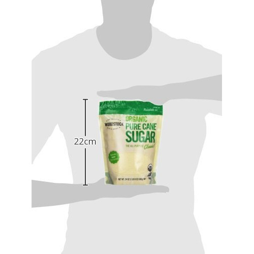 Woodstock, Evap Sugar Pure Cane, Granulated, At Least 95% Organic, 24 Oz