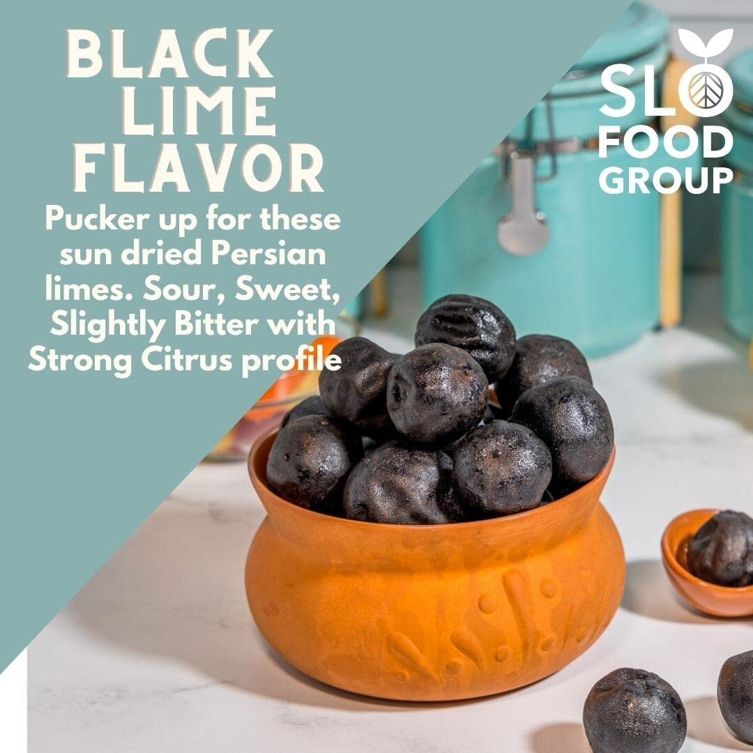 Slofoodgroup Black Limes, Dried Lime, Persian Lime, Loomi, Moddle Eastern Ingredients For Souring, 4Oz