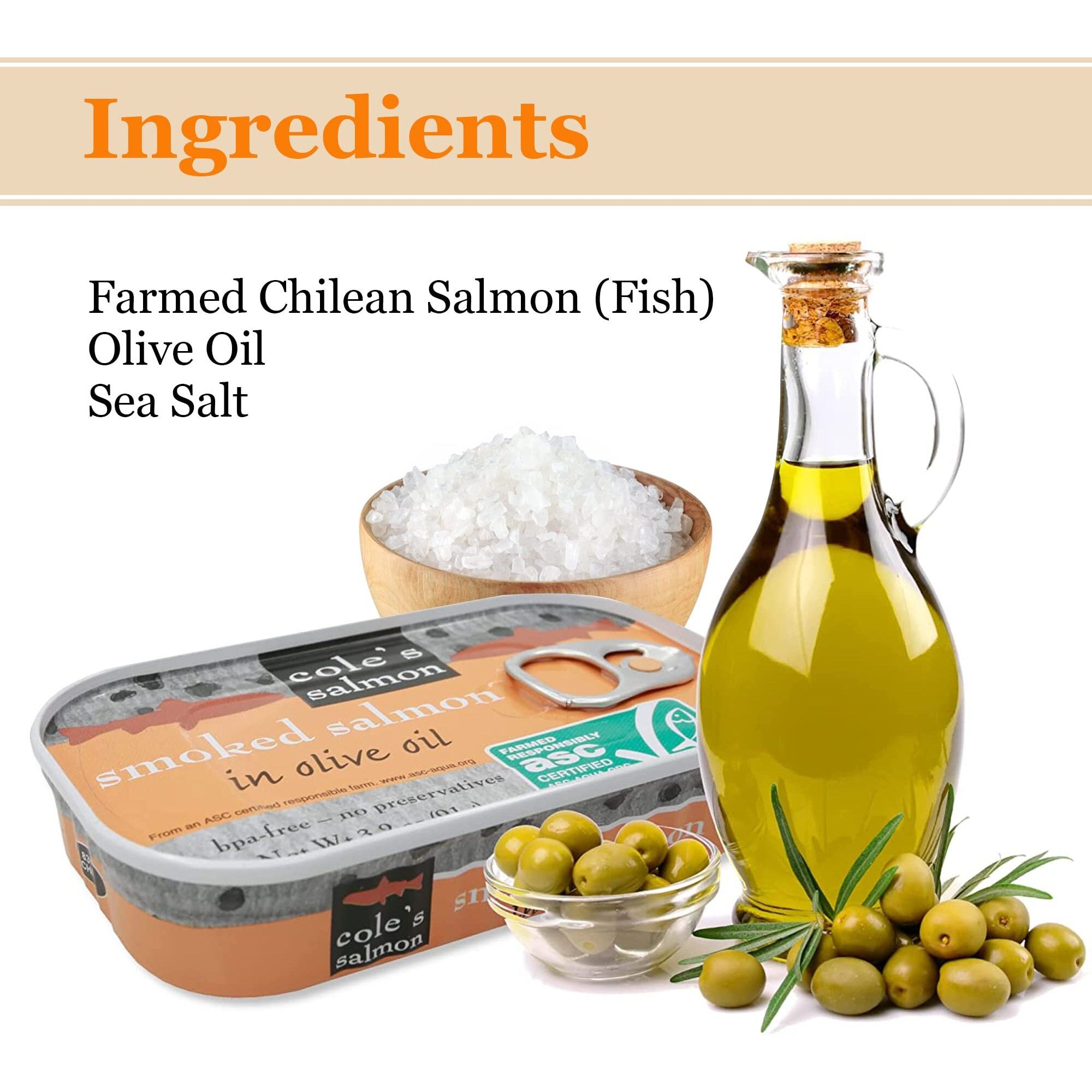 Coles Canned Smoked Salmon Olive Oil 5 Pack - Fresh Caught, Not Frozen Canned Salmon, Preservatives Free, Canned Fish