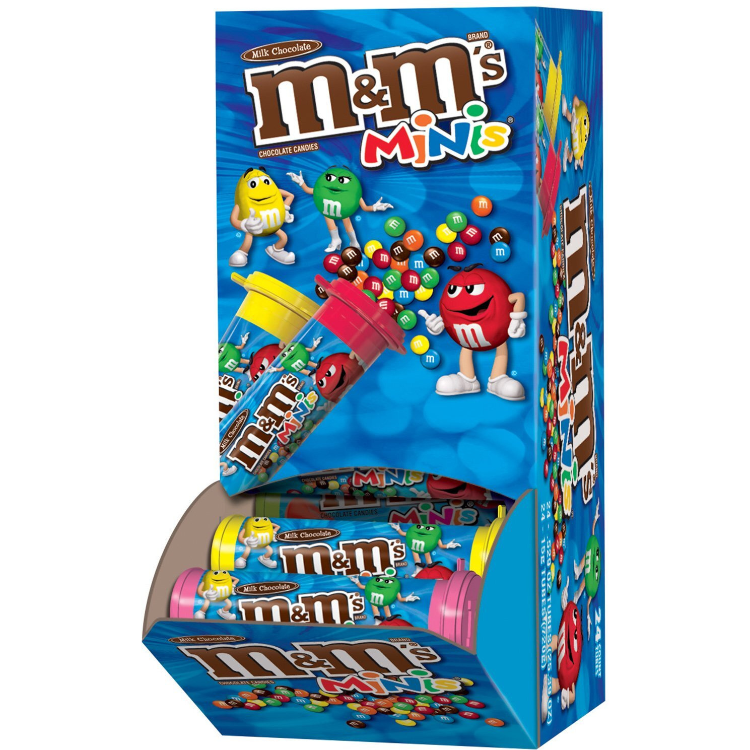 M&M's Milk Chocolate Minis Size Candy 1.08-Ounce Tube 24-Count