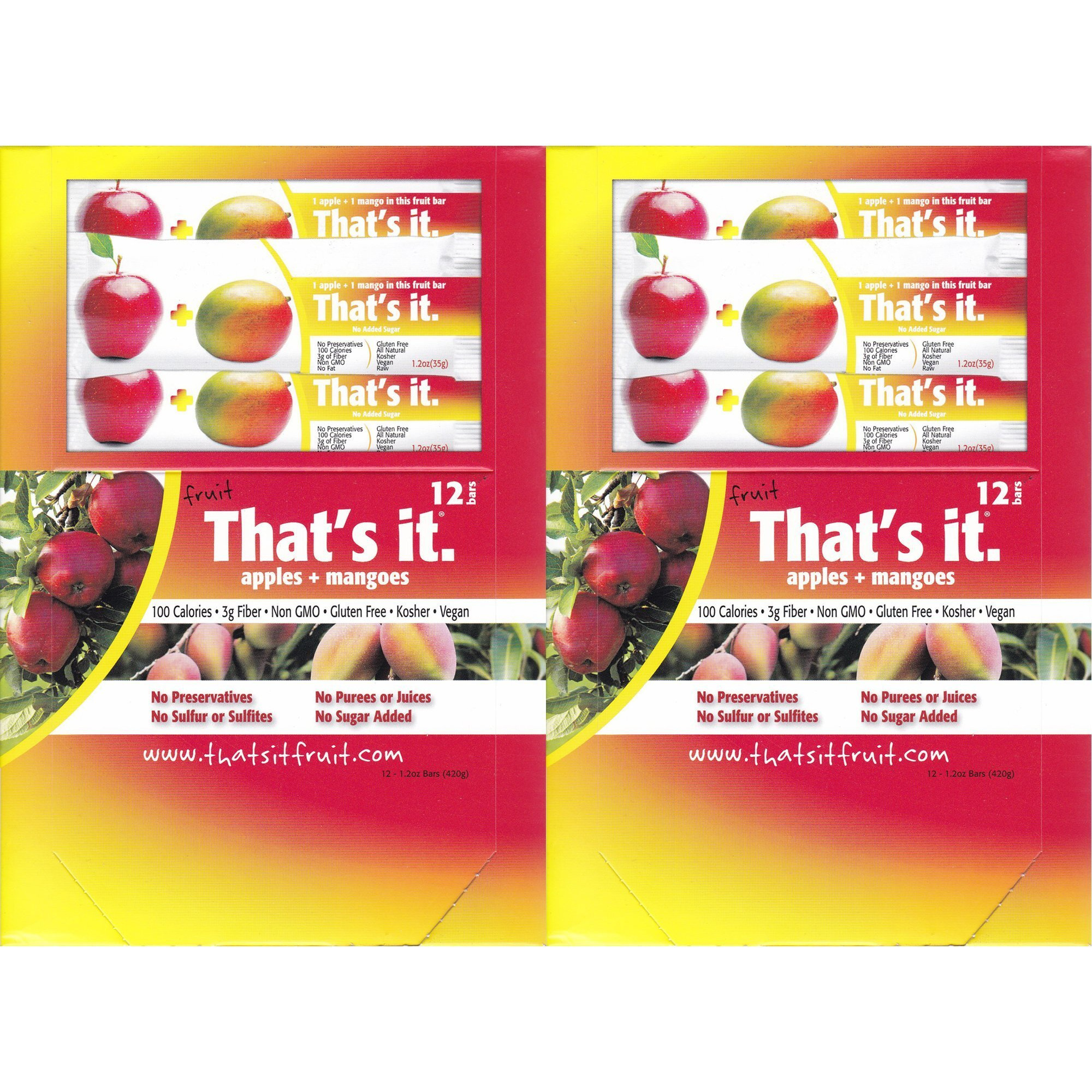 That's It Fruit Bars, Apple And Mango, Pack Of 24 (2 Cases)
