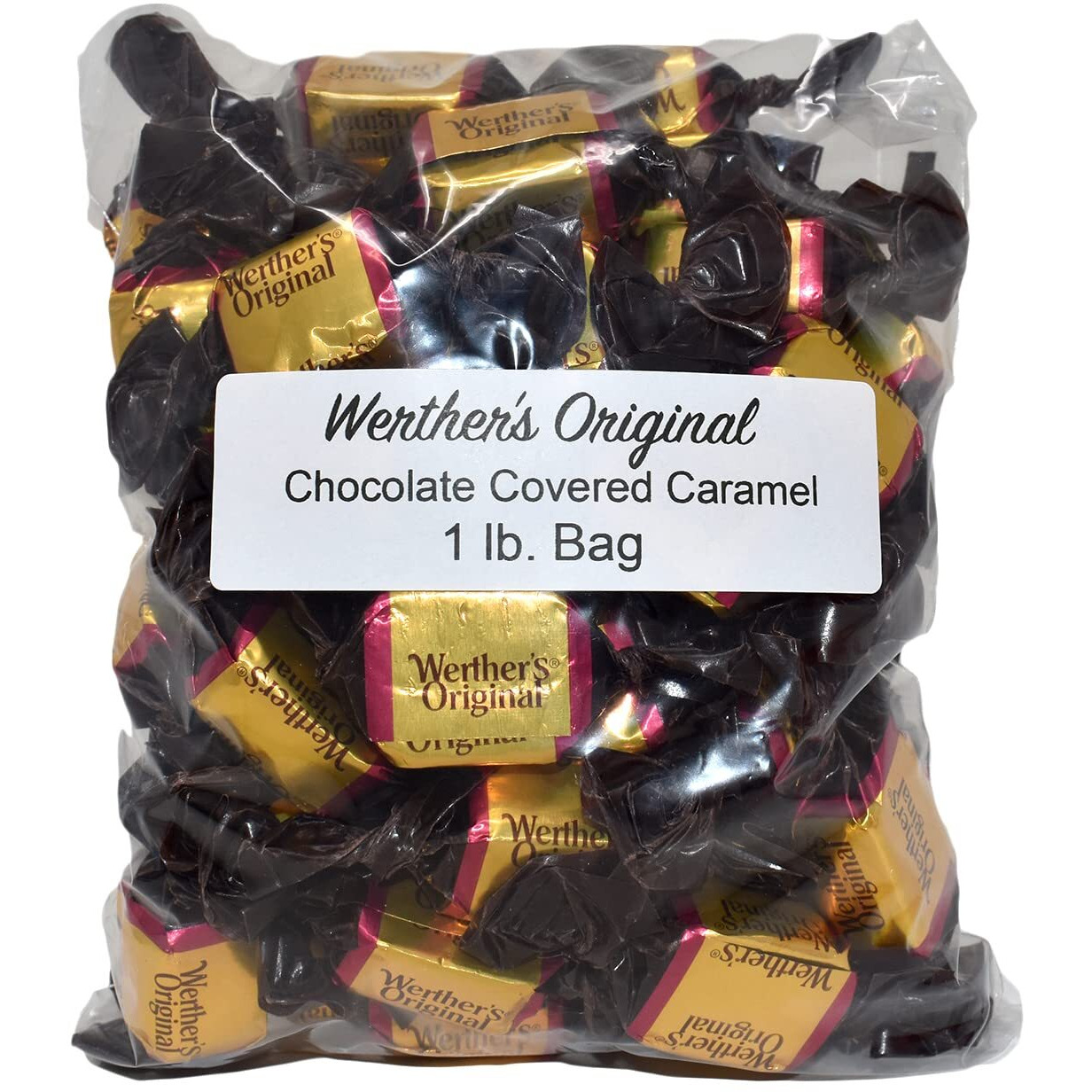 Bulk Werthers Original Hard Candy | Bulk Candy Individually Wrapped | Werthers Caramel Candy | 1 Lb Individual Flavor Bag | Includes Aromatik Mint Card (Chocolate Covered Caramel)