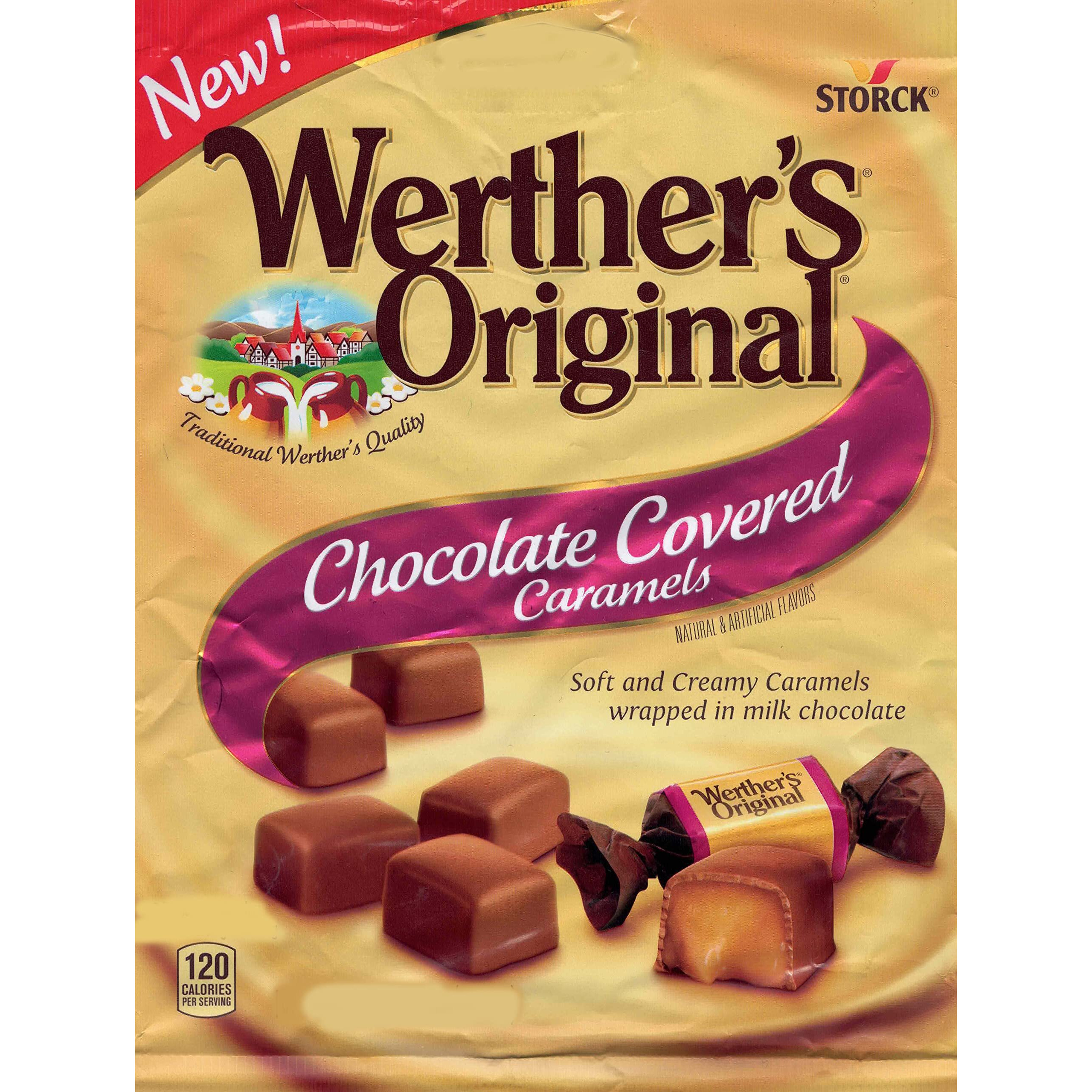 Bulk Werthers Original Hard Candy | Bulk Candy Individually Wrapped | Werthers Caramel Candy | 1 Lb Individual Flavor Bag | Includes Aromatik Mint Card (Chocolate Covered Caramel)