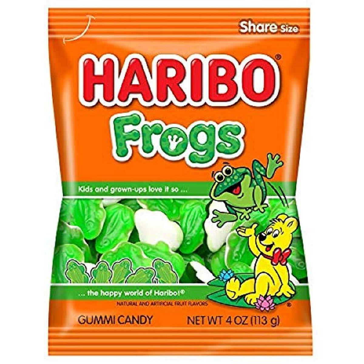Haribo Gummie Candy, Frogs, 4 Oz. Bag (Pack Of 12)