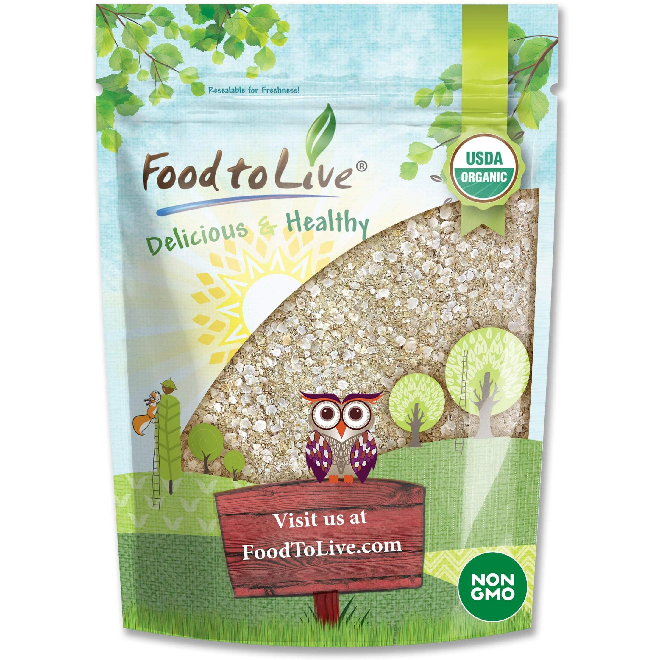Food To Live Organic White Quinoa Flakes, 2 Pounds - Non-Gmo Pressed Quinoa Seeds, Vegan, Kosher, Bulk, High In Protein, Riboflavin, And Phosphorus. For Cooking, Baking, Oatmeal, Breakfast Cereals