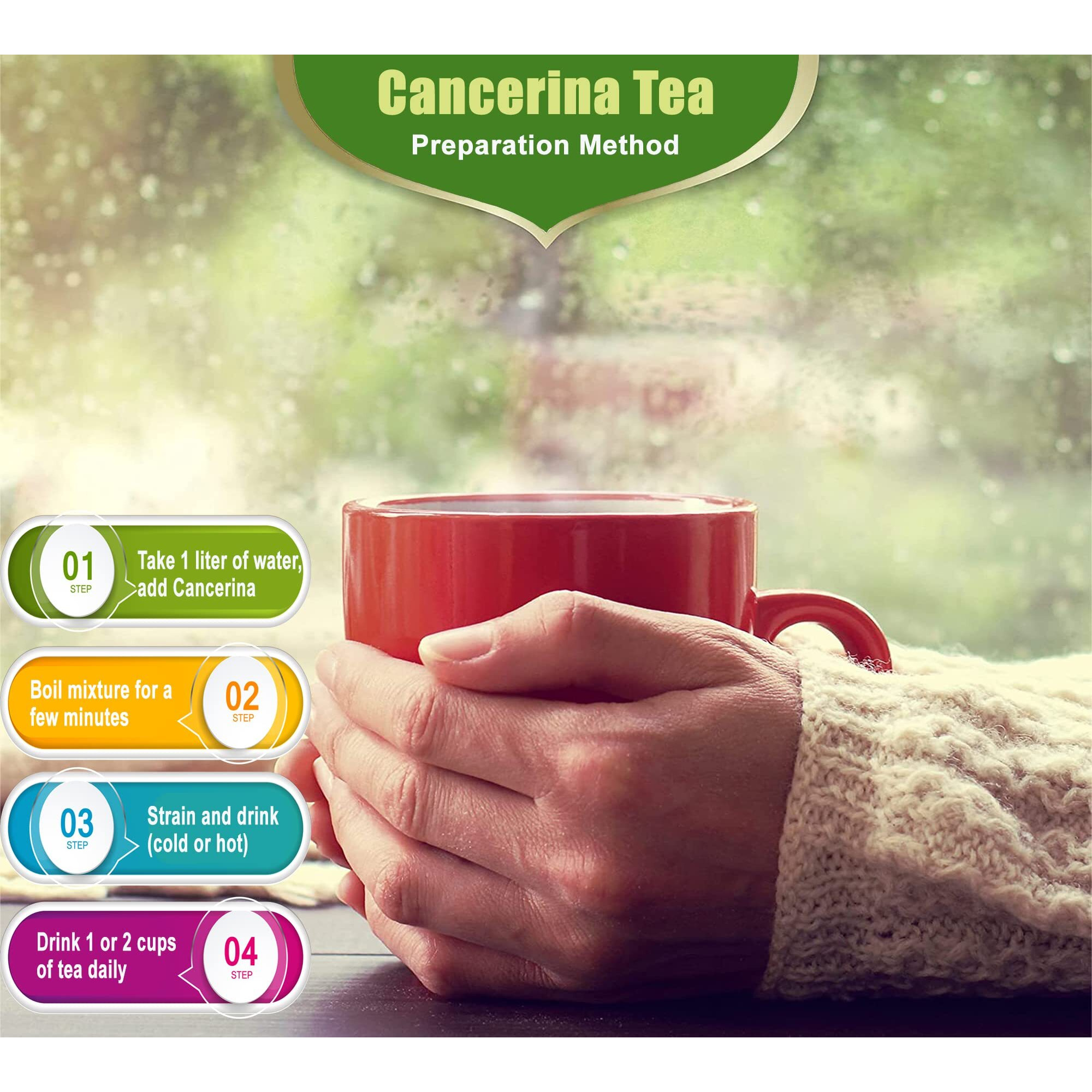 Cancerina Hierba Mexicana 4 Oz - 100% Natural Cancerina Tea Herbs 4 Oz, Calluna Vulgaris, Cancerina Herbs, Hierva Mexicana, Anahuac Cancerian, Resealable Bag. Packing In Usa(4 Oz)