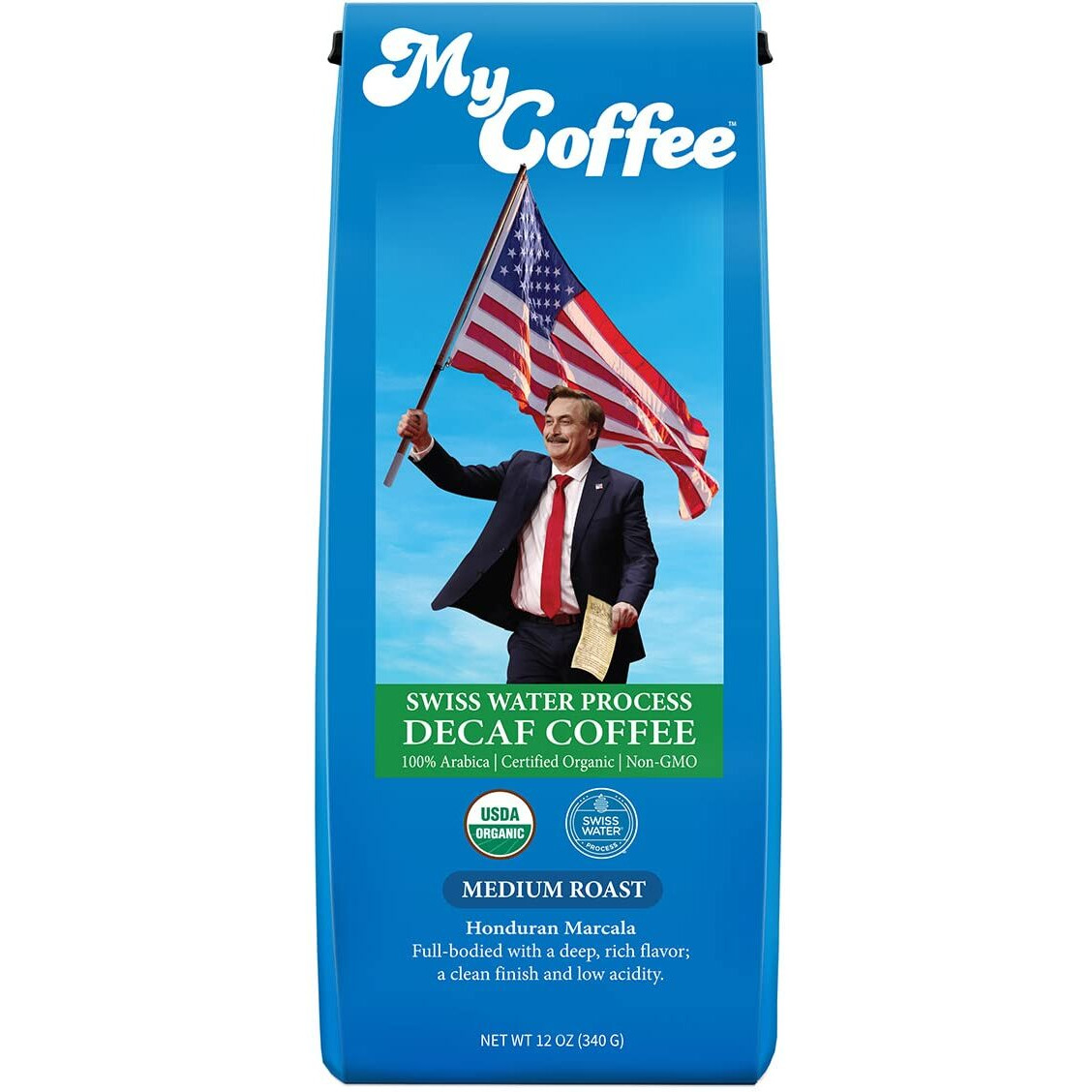 Whole Bean Mycoffee - Organic, Specialty Grade, 100% Arabica, Non-Gmo Coffee [Decaf Medium Roast, 12Oz Bag]