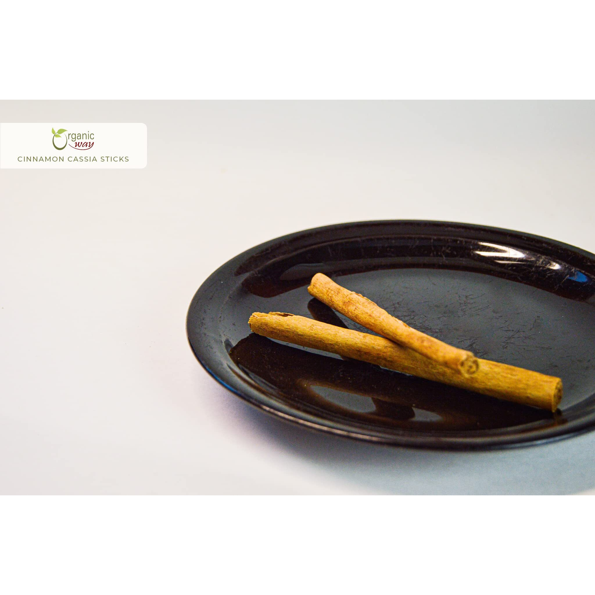 Organic Way Premium Cinnamon Cassia Sticks (Cinnamomum Cassia) - Adds Flavour & Aroma | Organic & Kosher Certified | Vegan | Raw, Non Gmo & Gluten Free | Usda Certified | Origin - India (1/4Lbs / 4Oz)