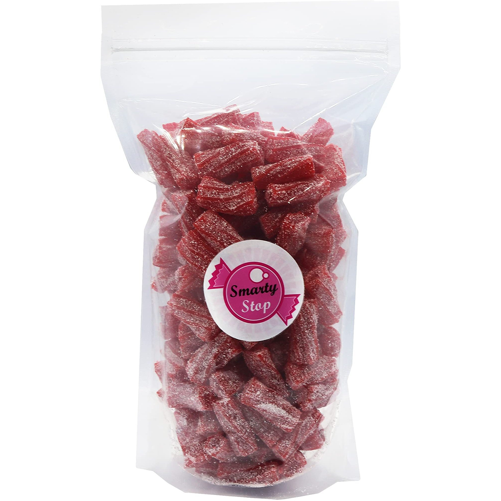 Smarty Stop Sour Licorice Twist Bite Gummy Candy/Twisteroos Pectin Filled Licorice Sour Gummies (Strawberry, 1 Pound (Pack Of 1))
