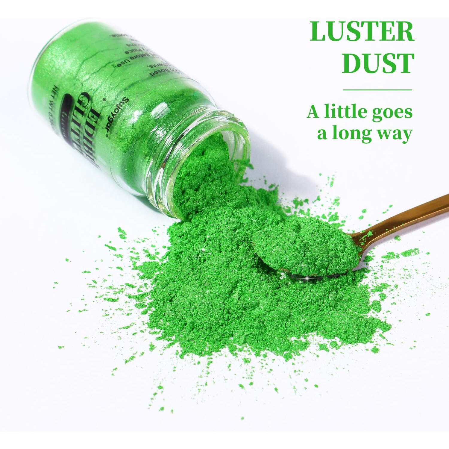 Sujoygar Green Edible Glitter, Food Grade 8G, Edible Glitter For Drinks, Kosher & Halal Certified, Cocktail, Cupcake, Chocolate, Strawberry, Baking