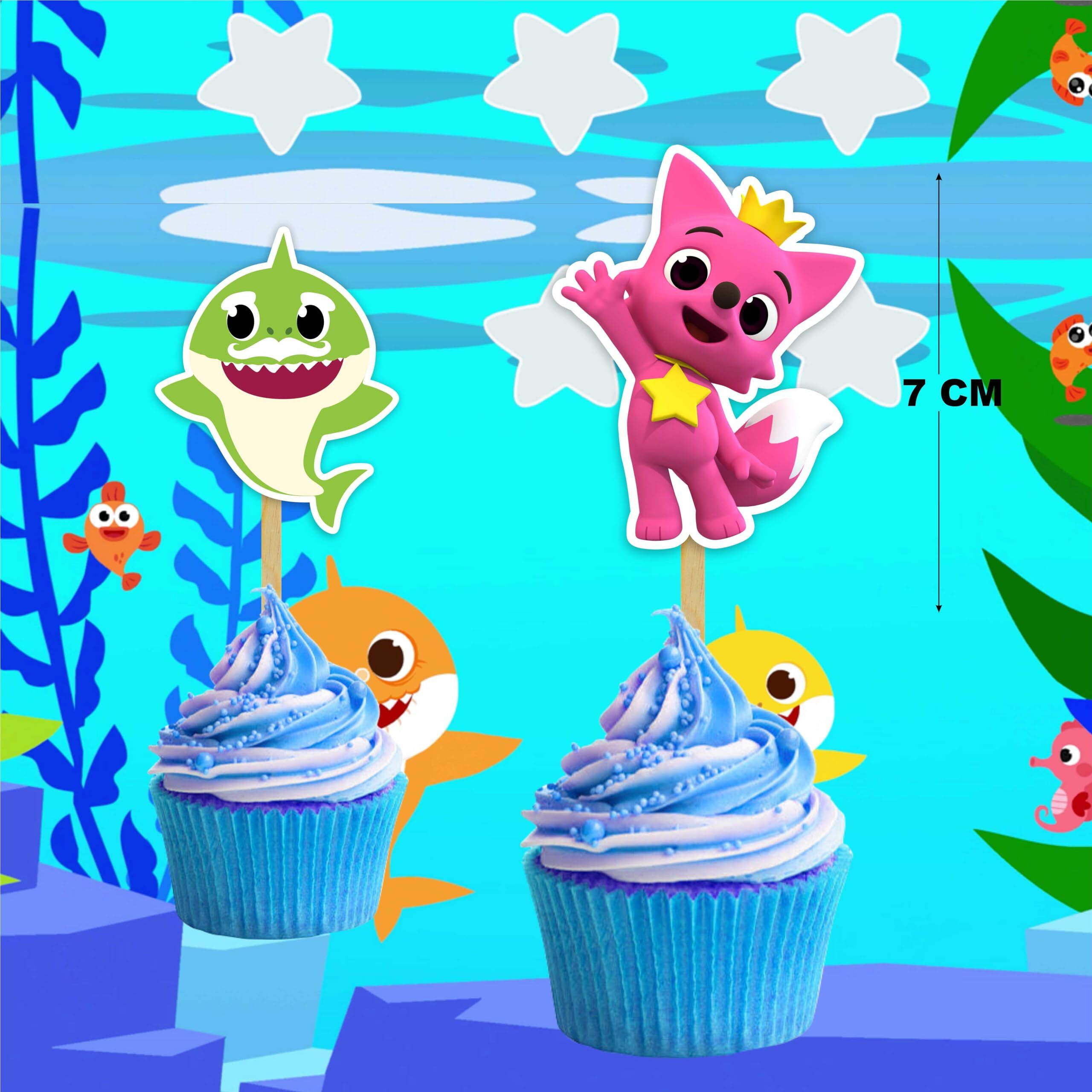 Seyal Bby Shark Cupcake Topper