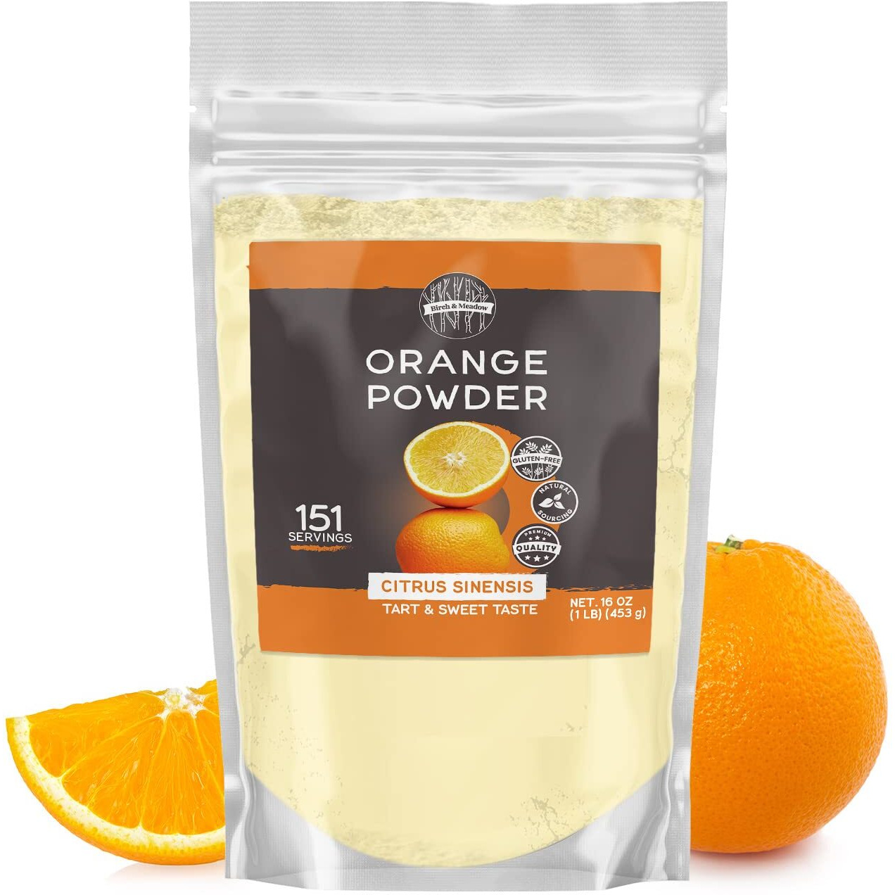 Birch & Meadow 1 Lb Orange Powder, Tart & Sweet, From Juice