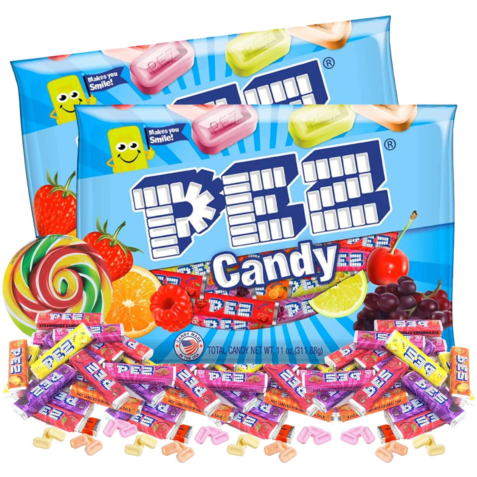 Pez Candy Refill Rolls For Dispenser, Bulk Individually Wrapped Treats, Assorted Fruit Flavored Classic Candies, Pack Of 2, 11 Ounces