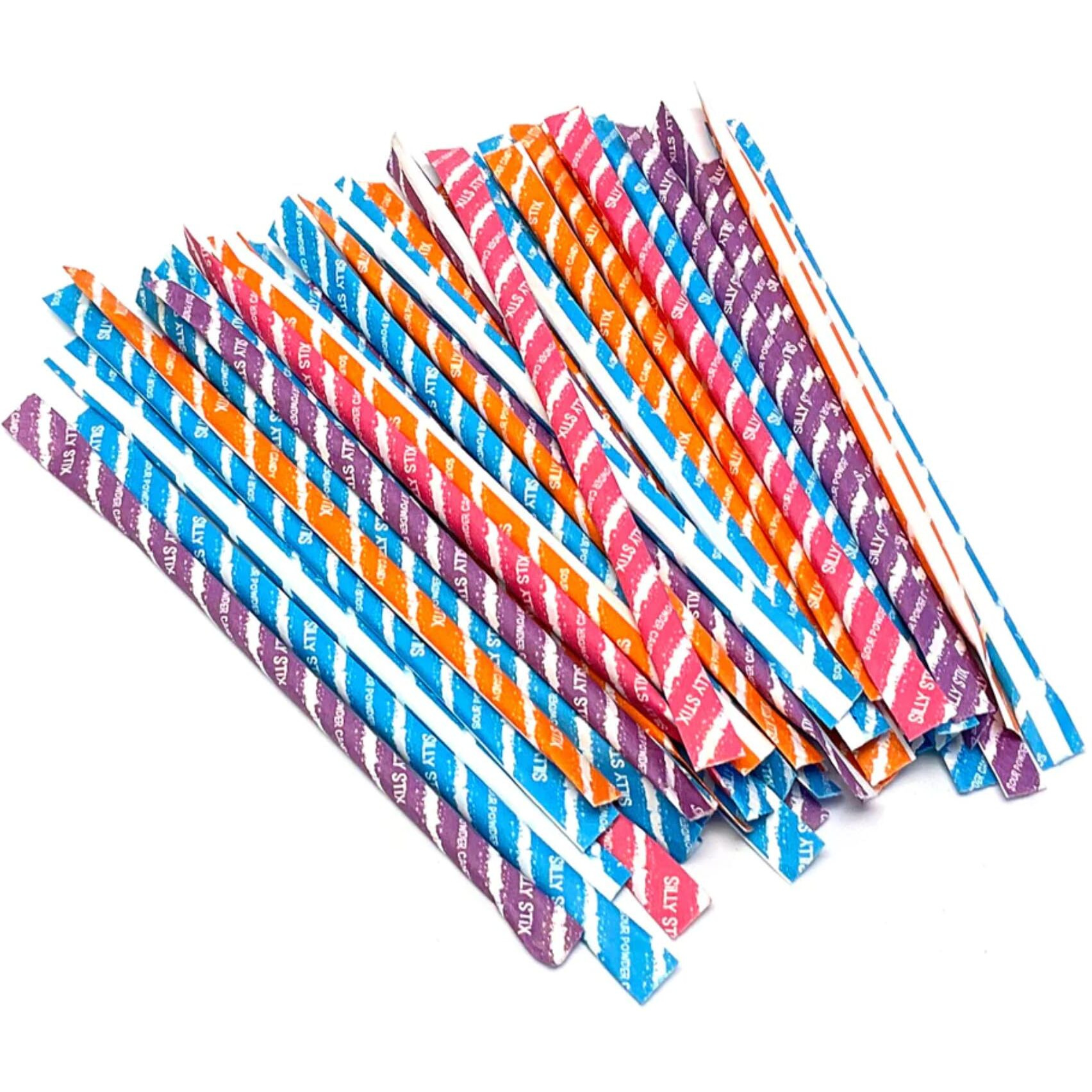 Silly Stix Sour Filled Candy Straws - 2.75 Oz Bag - Pack Of 2 - Variety Of Flavors - Tropical Punch, Orange, Cherry, And Grape - Fun For Everyone - Easy To Share With Friends And Family