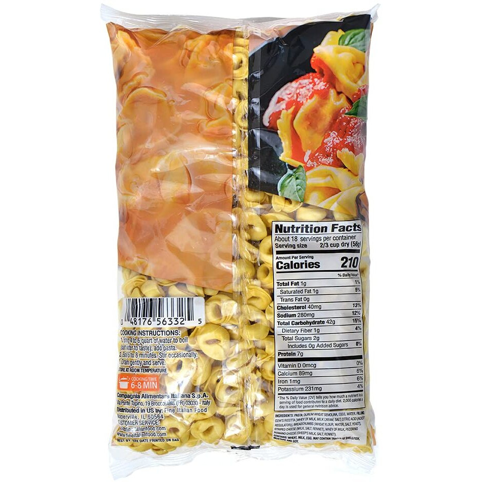 Mantova Cheese Tortellini, 2.2 Lb (Pack Of 1), Product Of Italy, Made With Real Cheese