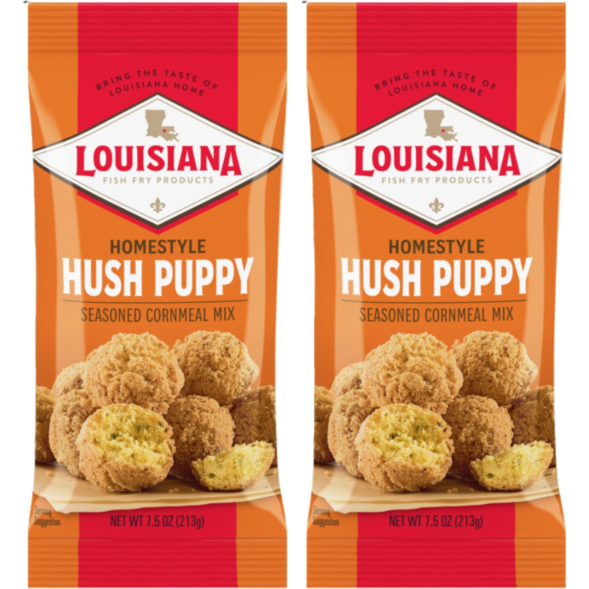 Louisiana Fish Fry Products Homestyle Hush Puppy Seasoned Cornmeal Mix - 2-Pack