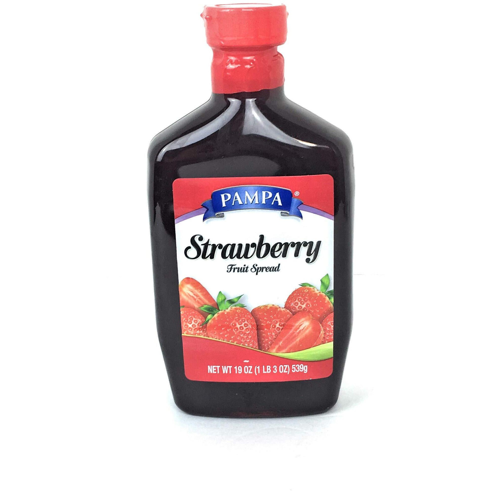 Pampa Fruit Spread Grape Jelly 19 Oz Package + Strawberry Jelly 19 Oz Package Variety Pack Bundle