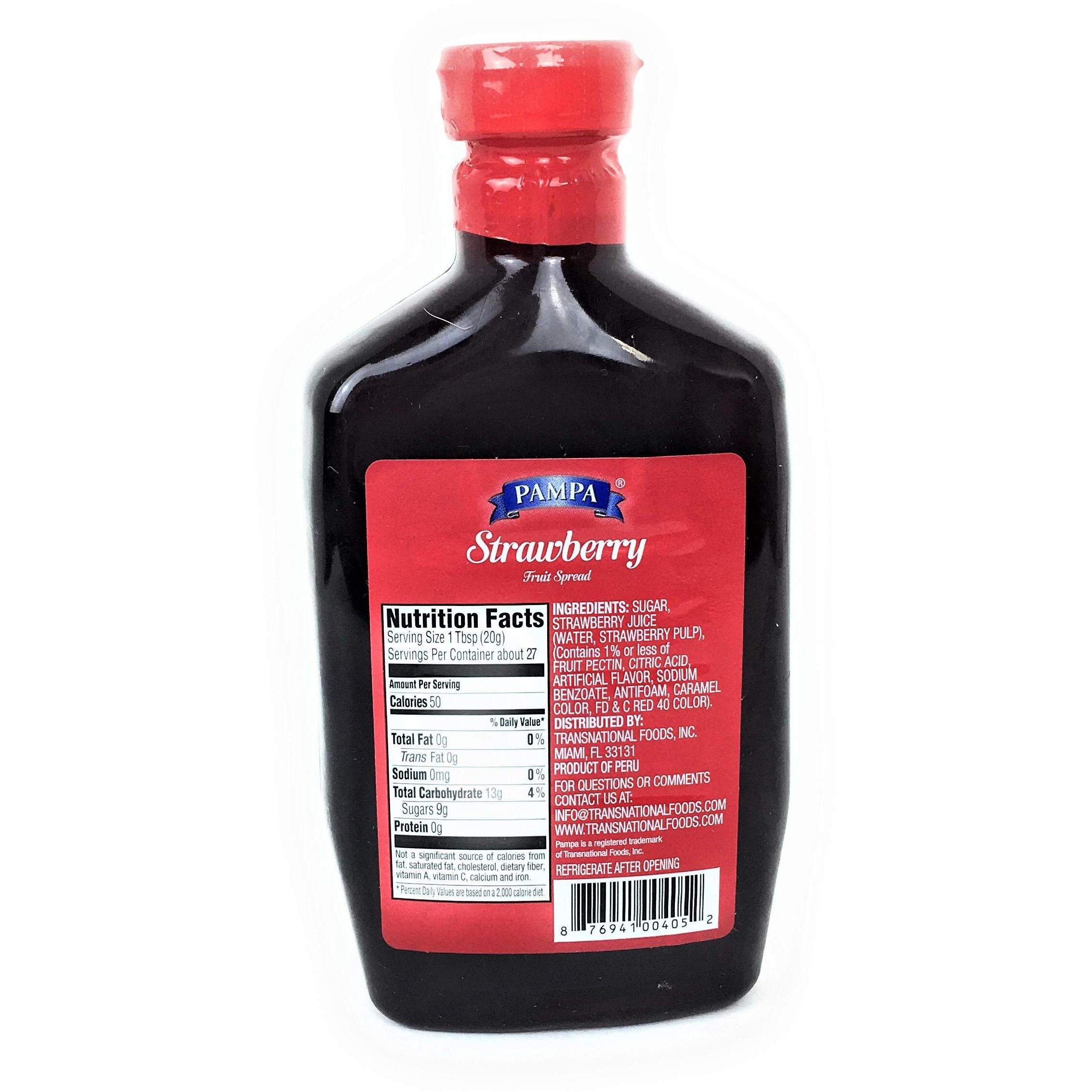 Pampa Fruit Spread Grape Jelly 19 Oz Package + Strawberry Jelly 19 Oz Package Variety Pack Bundle