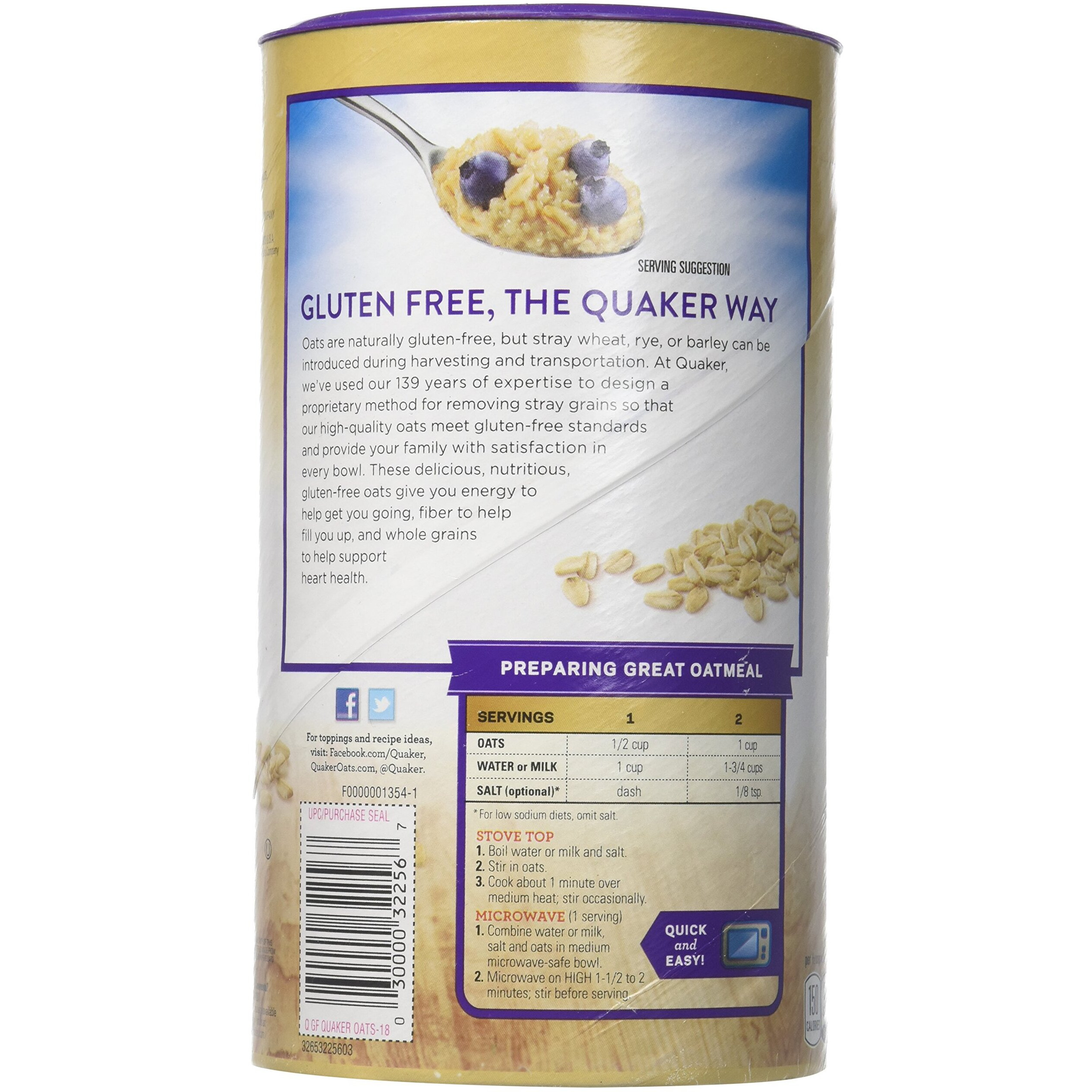 Quaker Oats Select Starts Quick One Minute Oaks Gluten Free
