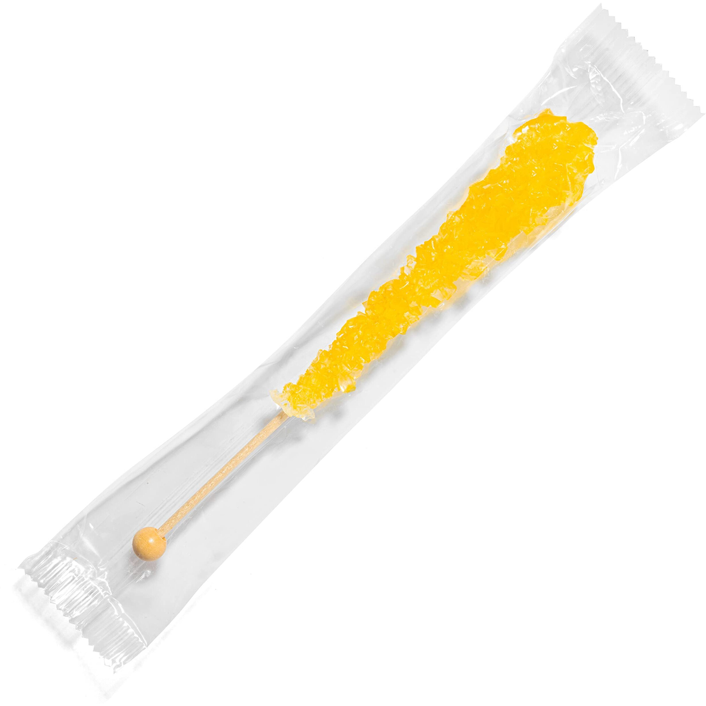 Candy Envy - Yellow Rock Candy Sugar Sticks - Banana Flavored - 12 Indiv. Wrapped