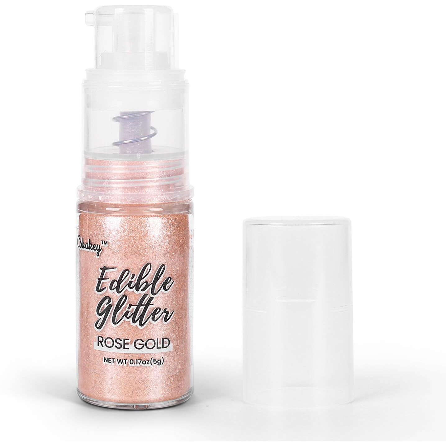 Rose Gold Edible Glitter Spray, 5G Edible Glitter For Cocktails, Cobakey Luster Dust Edible For Cake Decorating, Drinks, Baking, Chocolate, Strawberrie