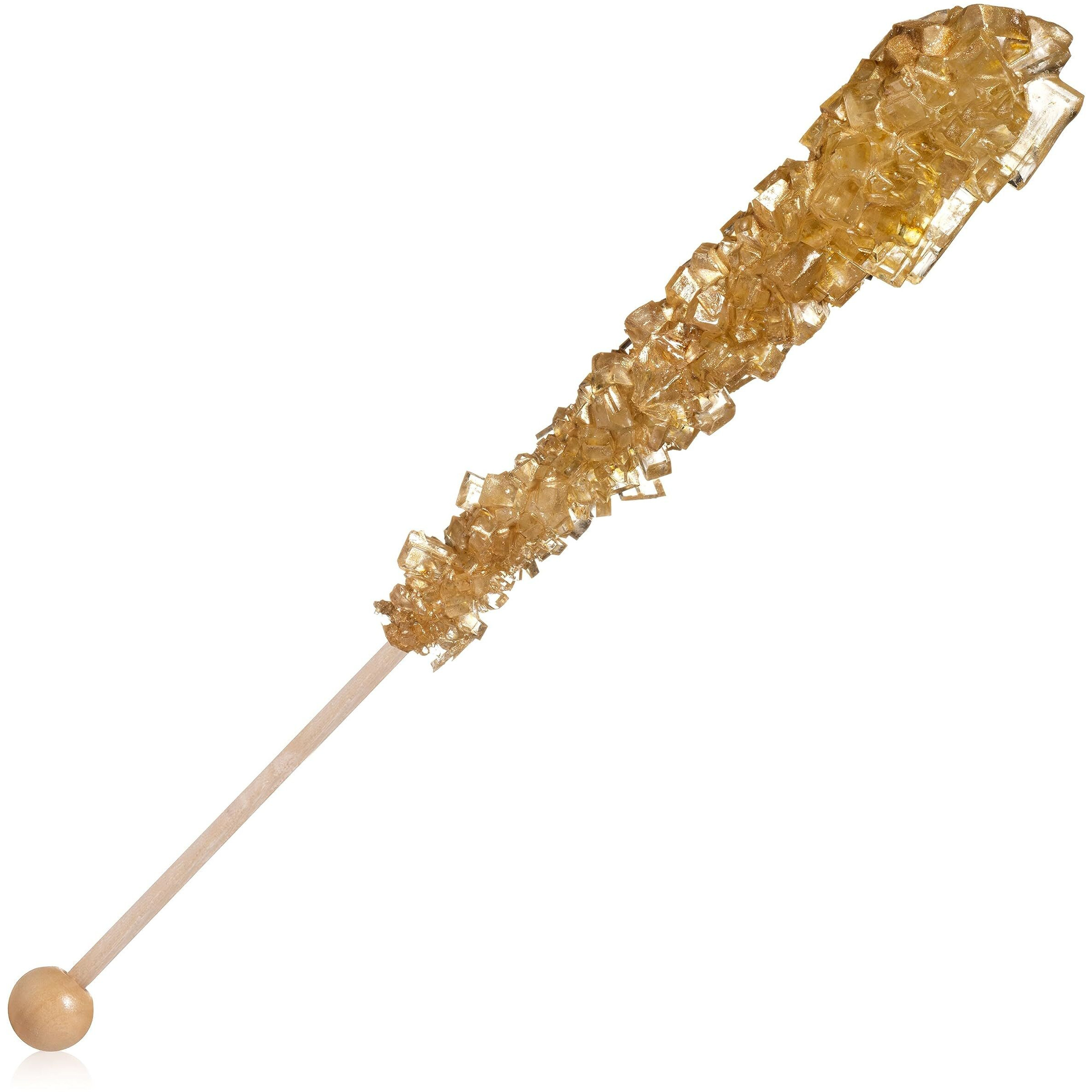 Candy Envy - Happy New Year Rock Candy Sugar Sticks - 36 Indiv. Wrapped - Gold, Black, White