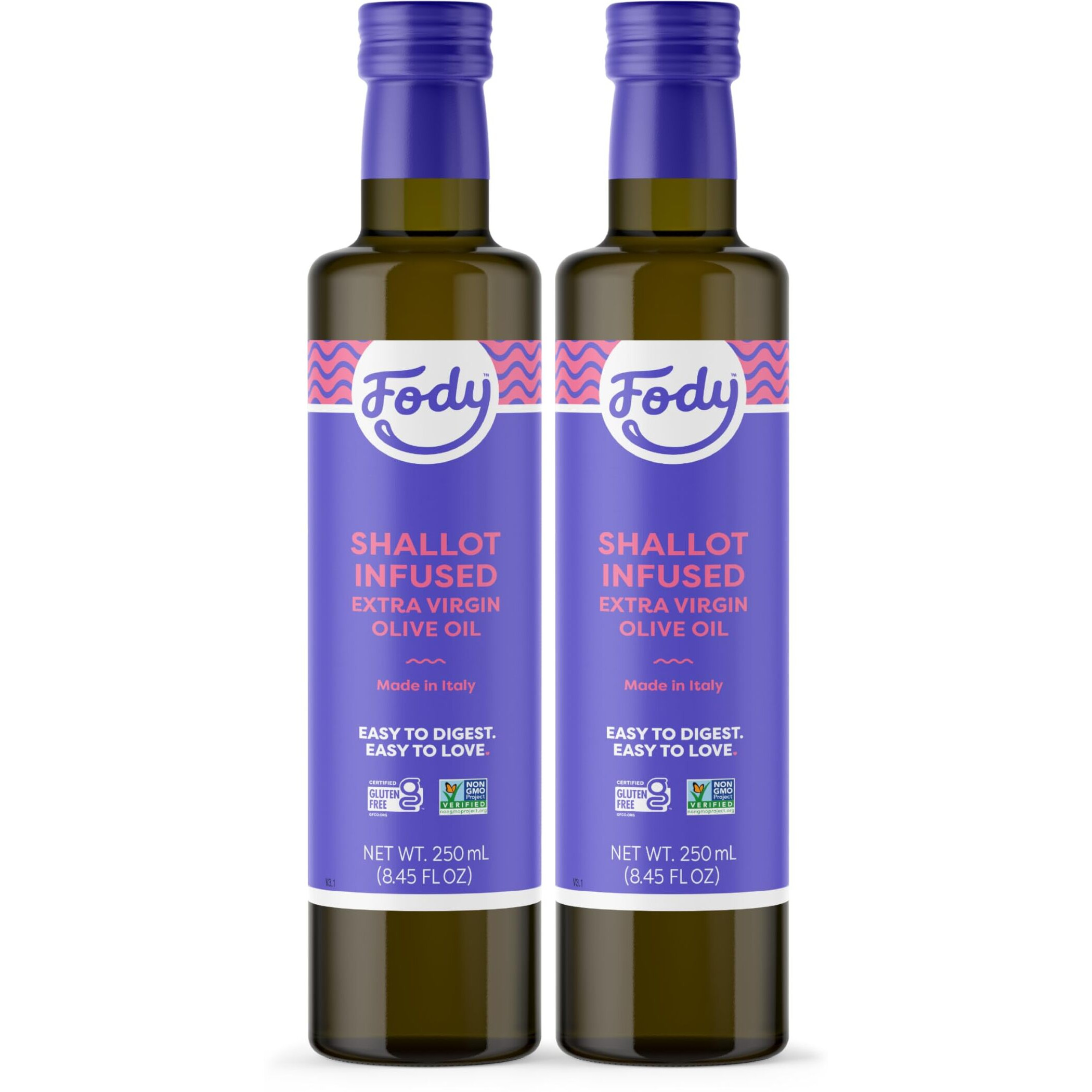 Fody Foods Vegan Extra Virgin Olive Oil, Italian Made Shallot Infused, Cold-Pressed, Low Fodmap Certified, Sensitive Recipe, Gut & Ibs Friendly, Pack Of 2