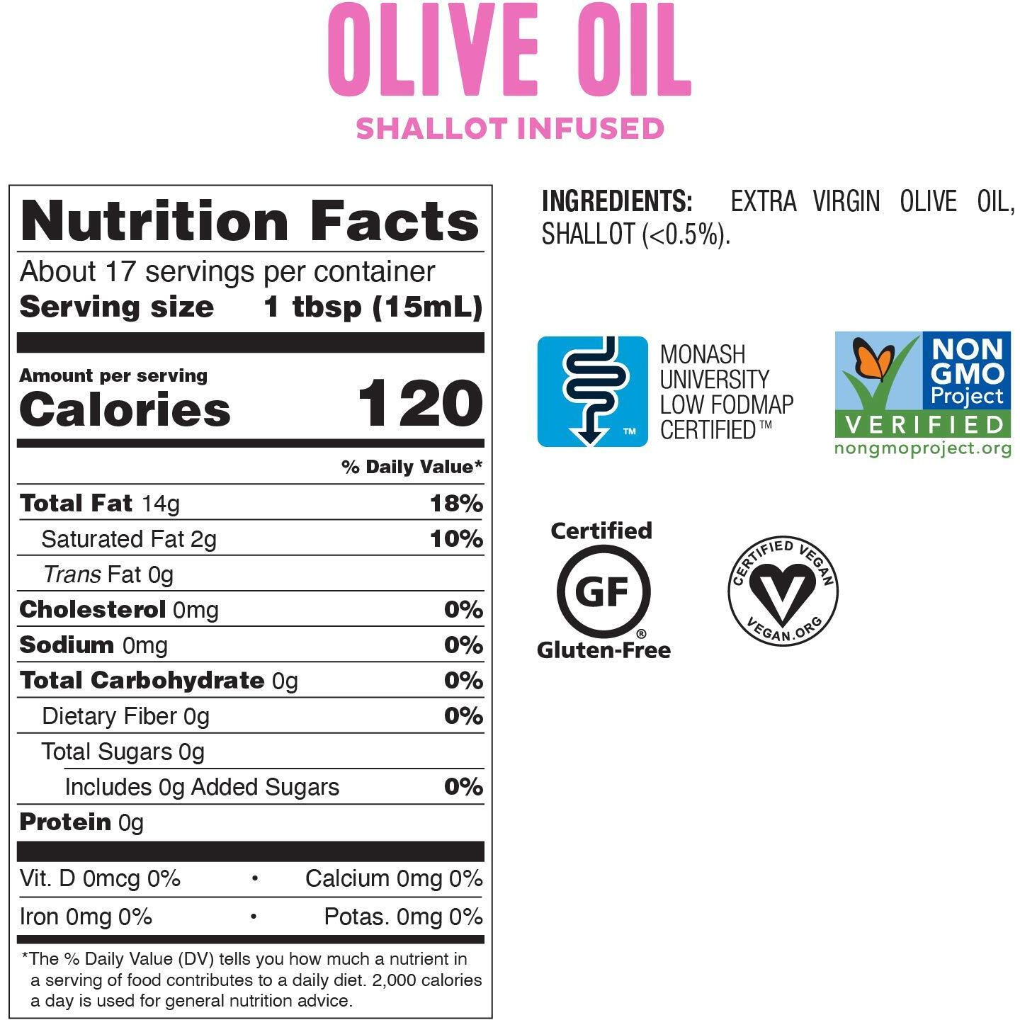Fody Foods Vegan Extra Virgin Olive Oil, Italian Made Shallot Infused, Cold-Pressed, Low Fodmap Certified, Sensitive Recipe, Gut & Ibs Friendly, Pack Of 2