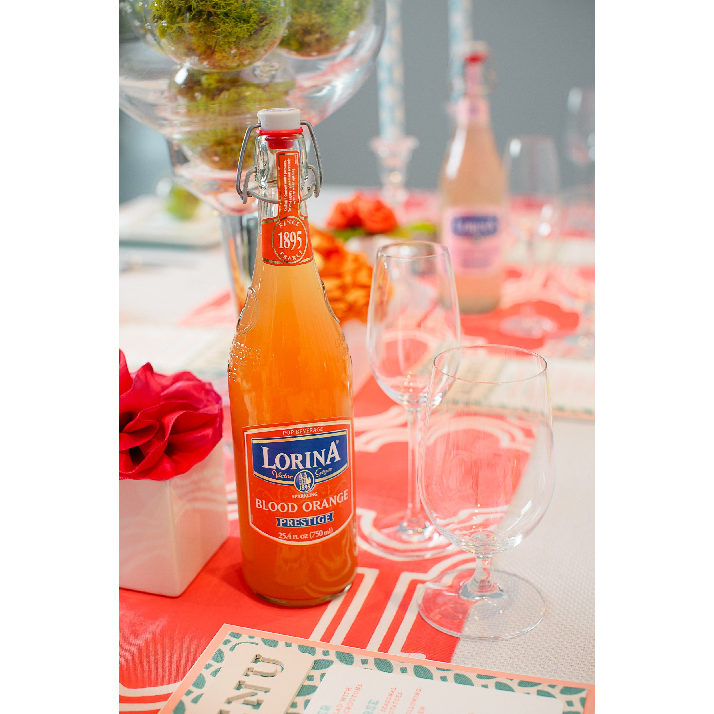 Lorina Sparkling Soda Water Blood Orange Flavor, Prestige Collection (25.4Oz, 3-Pack) Naturally Flavored Carbonated Soda Water, Artisan Crafted, Gluten-Free Beverage - No Artificial Colors Or Flavors