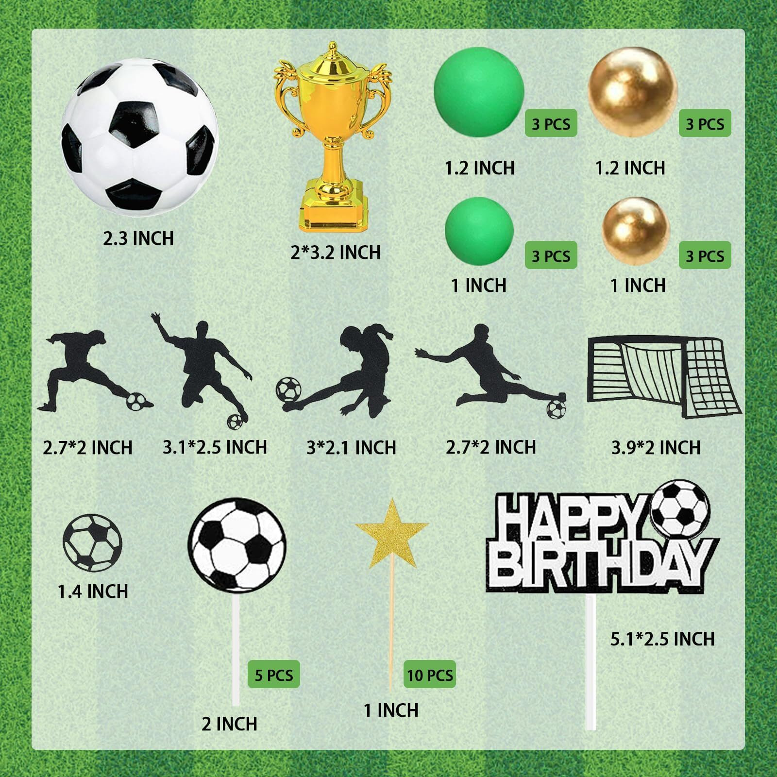 36 Pcs Soccer Cake Toppers Football Cake Decorations For Soccer Theme Party Football Theme Party Sport Party Supplies
