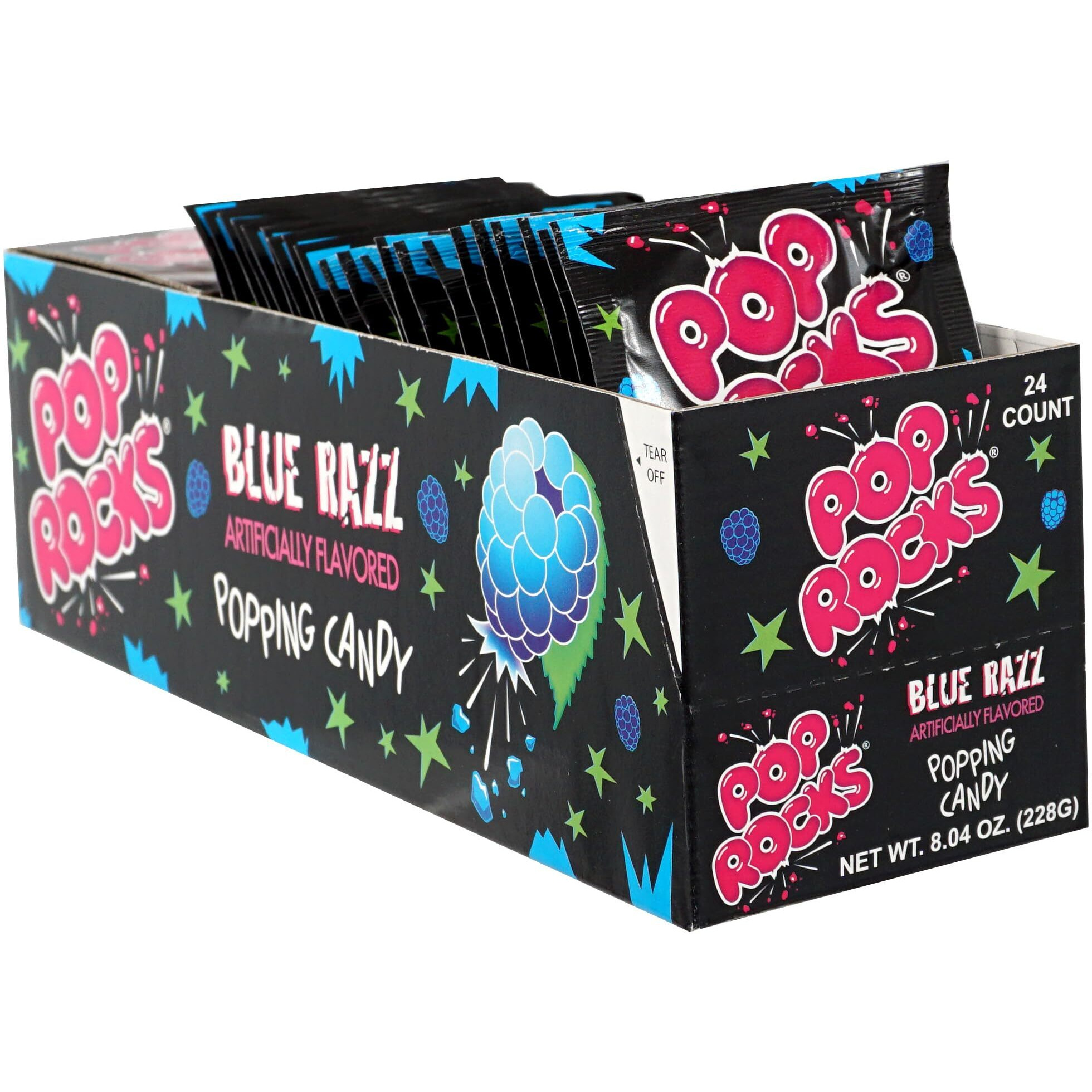 Pop Rocks Blue Razz Popping Candy, 24 Pack