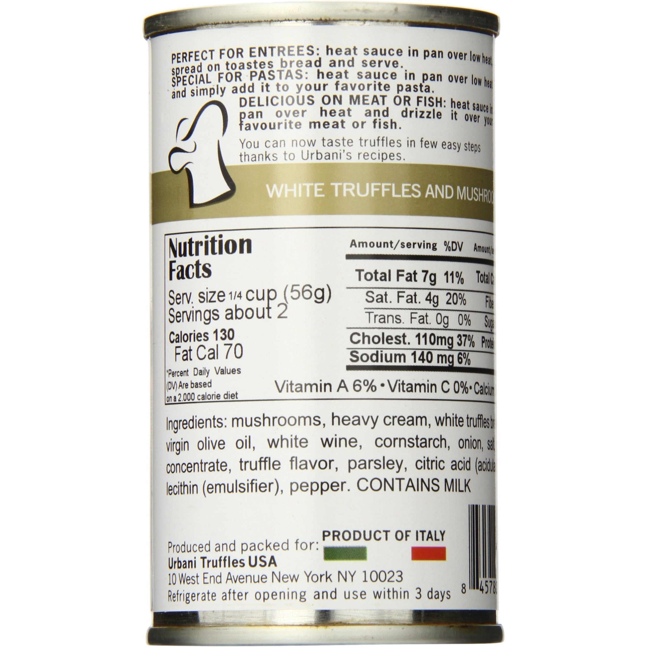 Urbani Truffles, White Truffles And Mushrooms Sauce - Italian Gourmet Fusion | Ideal For Pasta, Fish And Grilled Meats | Premium Quality, All Natural | Ready To Use, Truffle Sauce | 6.4 Oz (180G)