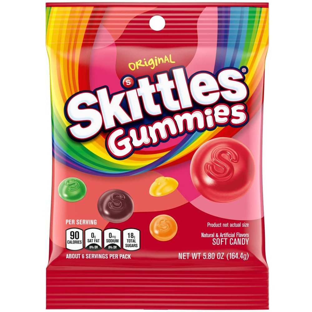 Skittles Original Gummy Candy Bulk Pack, 5.8 Oz Bag (Pack Of 12)
