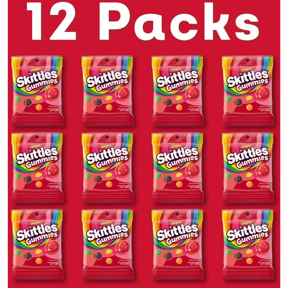 Skittles Original Gummy Candy Bulk Pack, 5.8 Oz Bag (Pack Of 12)