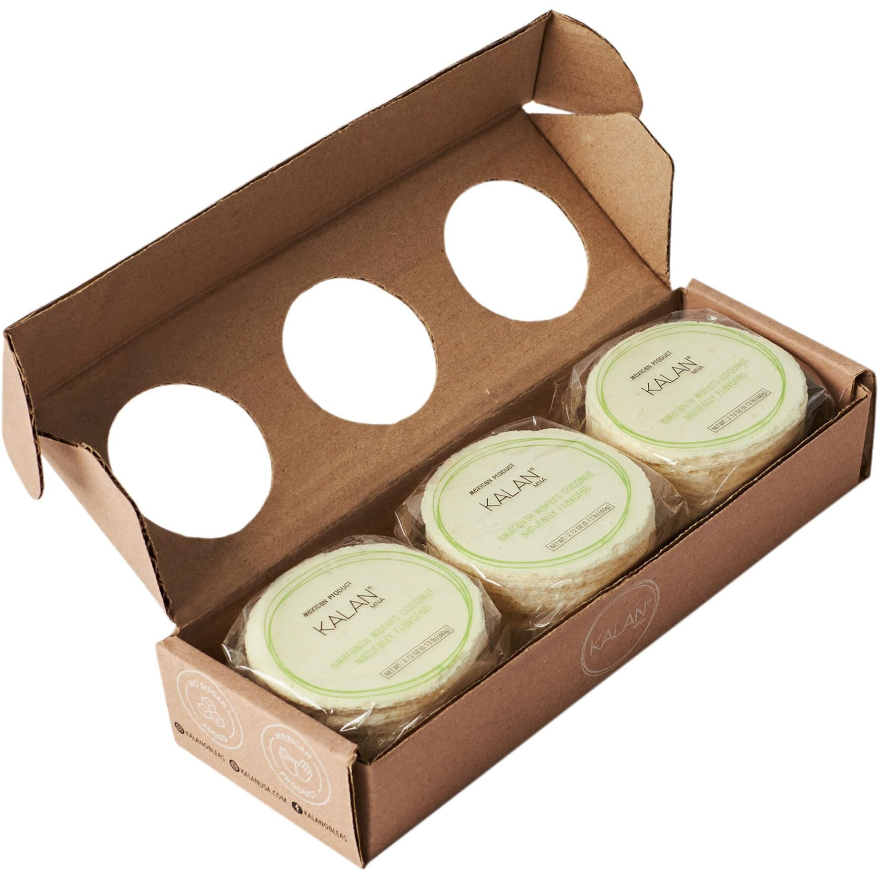 Kalan Coconut Amaranth Flour Wafer Thins, Vegan And Sugar-Free, Pack Of 3