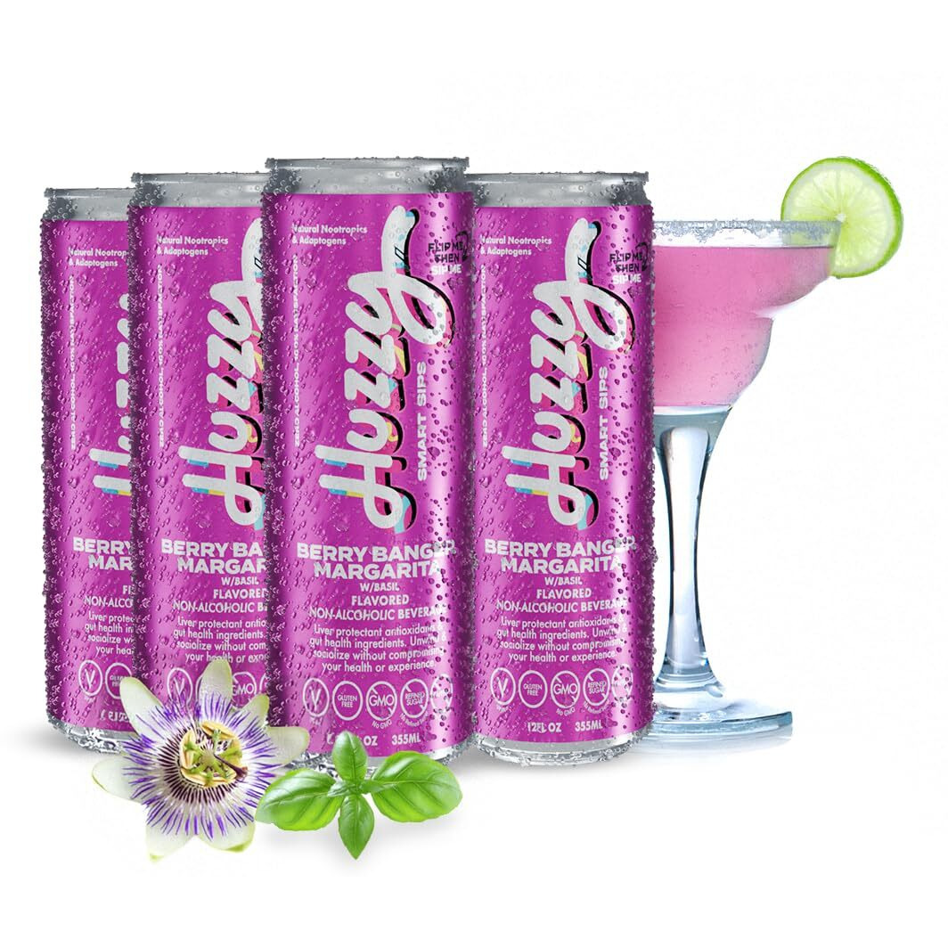 Berry Banger Non Alcoholic Drinks Margarita - Alcohol Replacement Drinks For All Occasions, Mocktails Non-Alcoholic Drinks, Alcohol-Free Drinks Canned Mocktails (4-Pack)