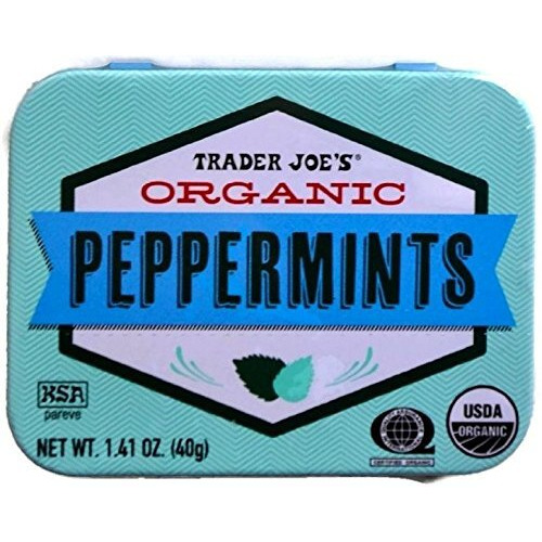 Trader Joe's Organic Peppermints, 1.41 Oz Tin (Pack Of 2)