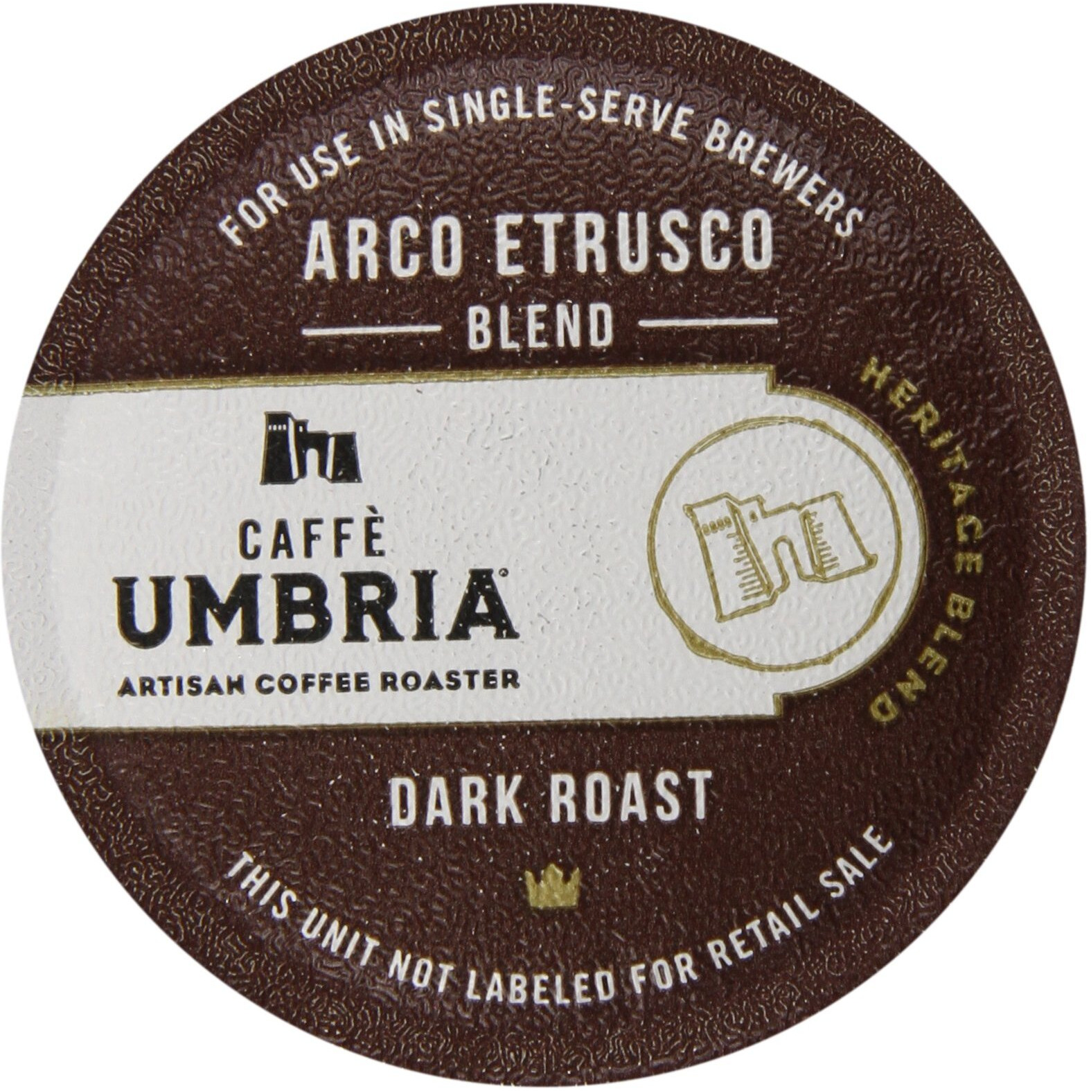 Caffe Umbria Single Serving Coffee Cups, Arco Etrusco Blend, 12 Count