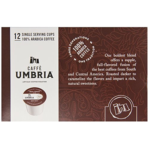 Caffe Umbria Single Serving Coffee Cups, Arco Etrusco Blend, 12 Count