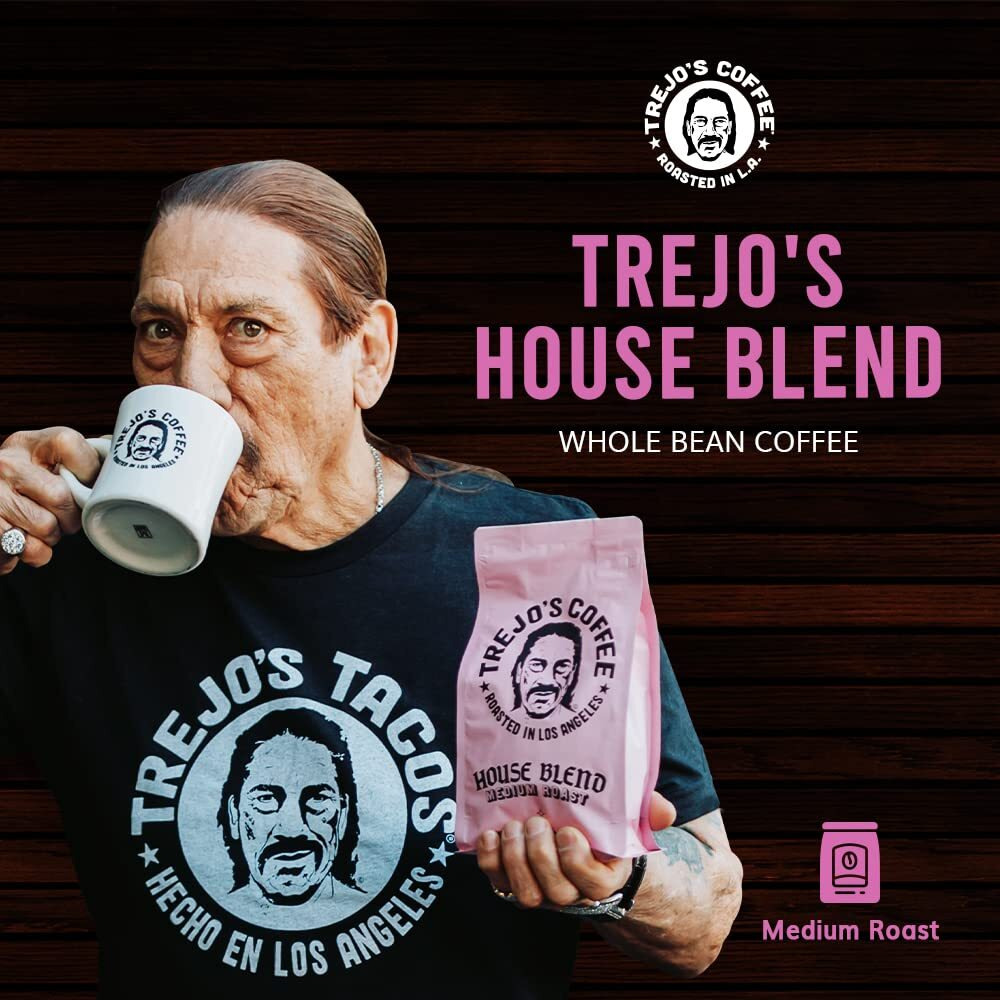 Trejo's Coffee House Blend Medium Roast Whole Bean Coffee, 5 Lbs Bag, 100% Arabica