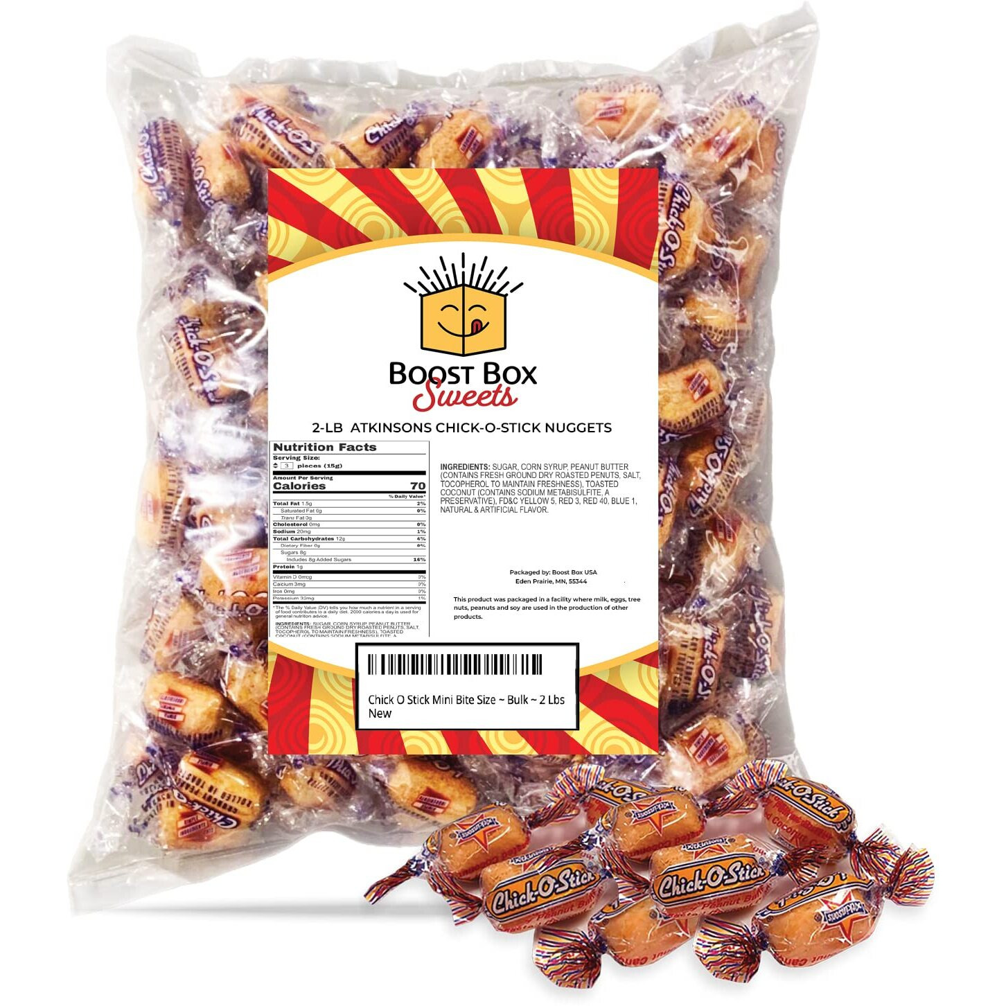 Atkinson's Chick-O-Stick Bite Size Nuggets Bulk Individually Wrapped Candy (2 Pound)