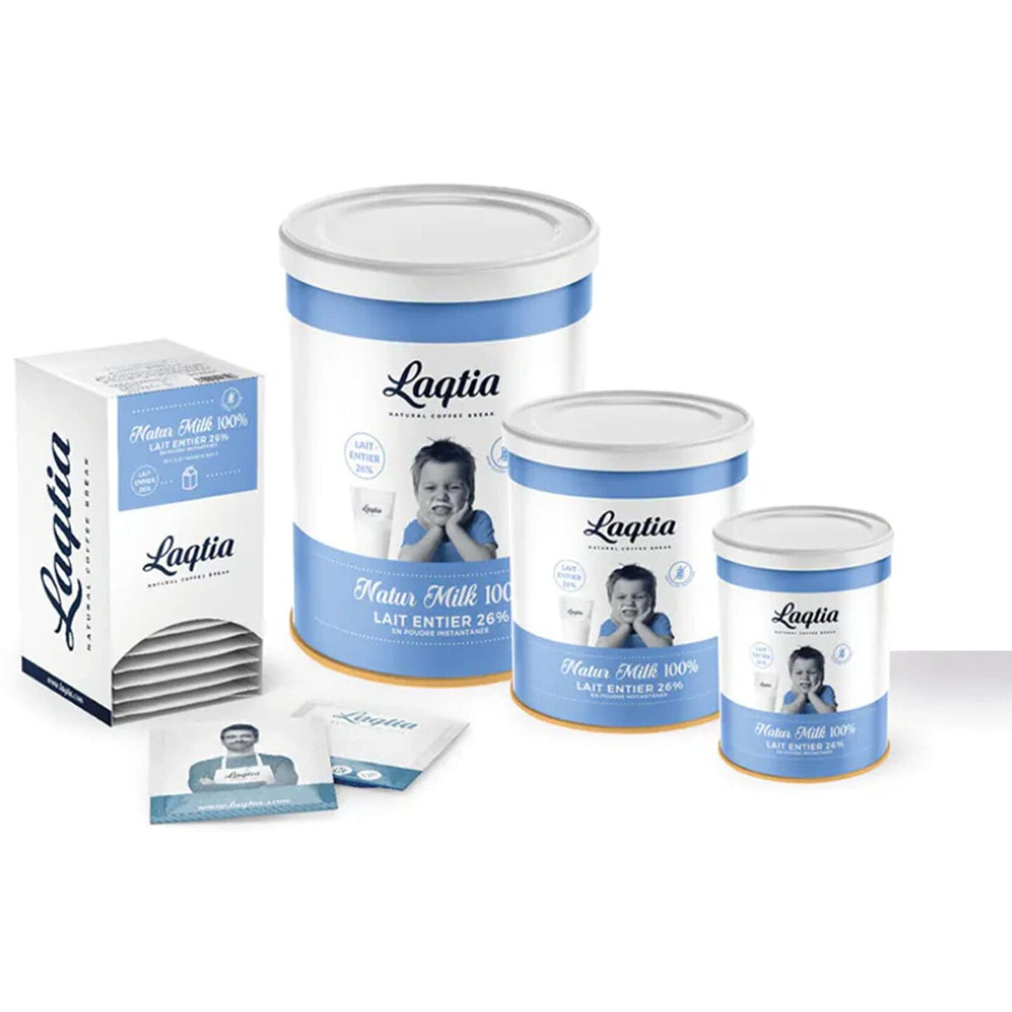 Instant Skim Milk Powder / Non-Fat Milk Powder Packets By Laqtia, 18 Count Box, Makes An 8Oz Glass Of Milk, Non Gmo, Free Of Bst And Rbgh, Made Using 100% European Dairy, Product Of Spain (Convenient On-The-Go Instant Milk)