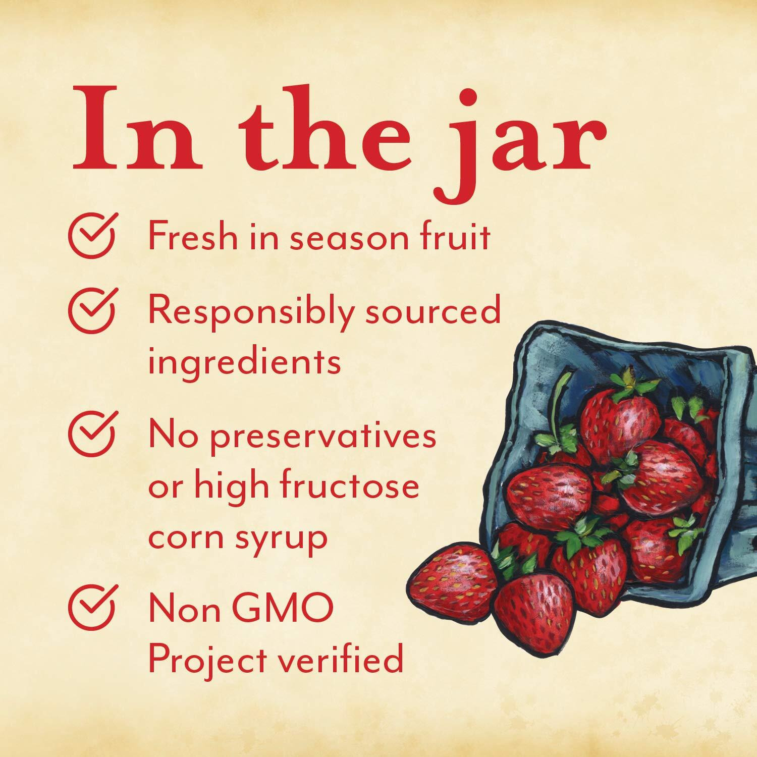 Oregon Growers Strawberry Fruit Spread - Organic Strawberry Jam, Organic Strawberries, Strawberry Jelly, Strawberry Spread, Fruit Jam, All Natural Ingredients - 12 Oz (Pack Of 2)