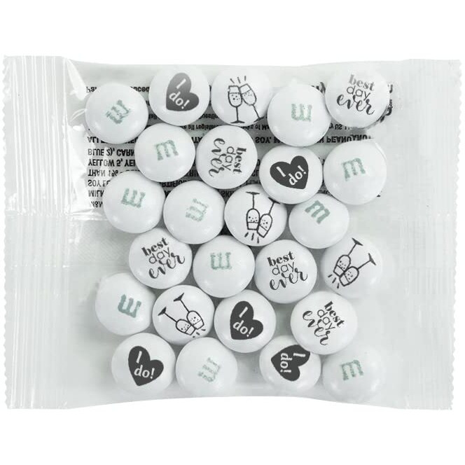 M&M's Milk Chocolate Wedding Candy Favors (20 Pack), Perfect For Wedding Reception Favor, Bridal Favors, Rehersal Dinner And Wedding Table D  Cor