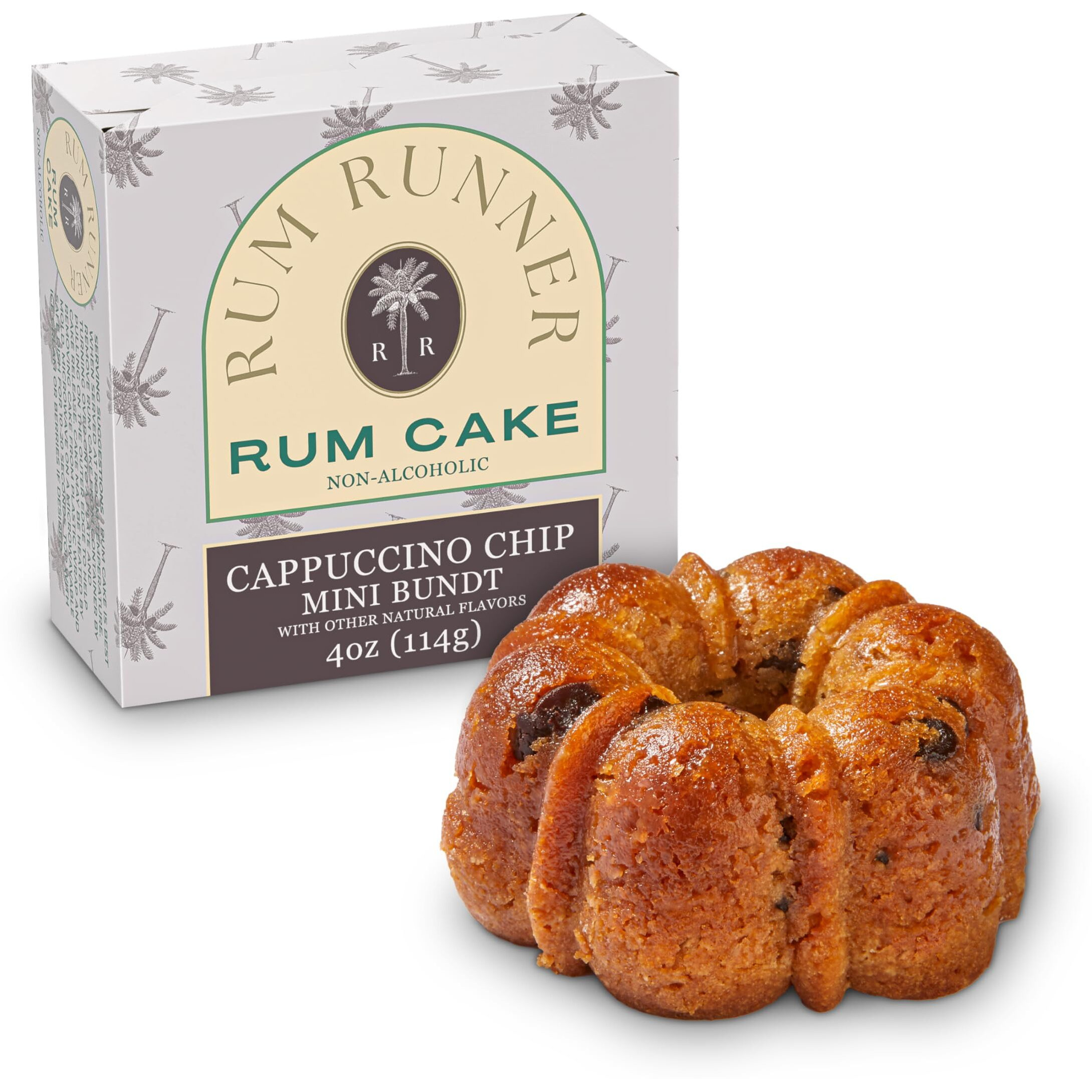 The Great Spirits Baking Company's Rum Runner Cappuccino Chip Rum Cake, Mini Bundt Cake (4 Oz), Perfect Blend Of Coffee, Chocolate, And Tropical Rum
