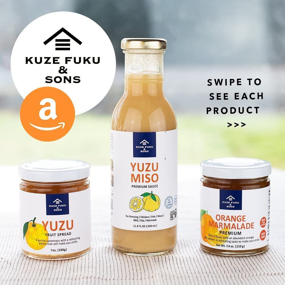 [Kuze Fuku & Sons] Yuzu Fruit Spread, Premium Japanese Citrus Marmalade, Natural Fruit Jam, No Artificial Additives (7 Oz /207.15 G)