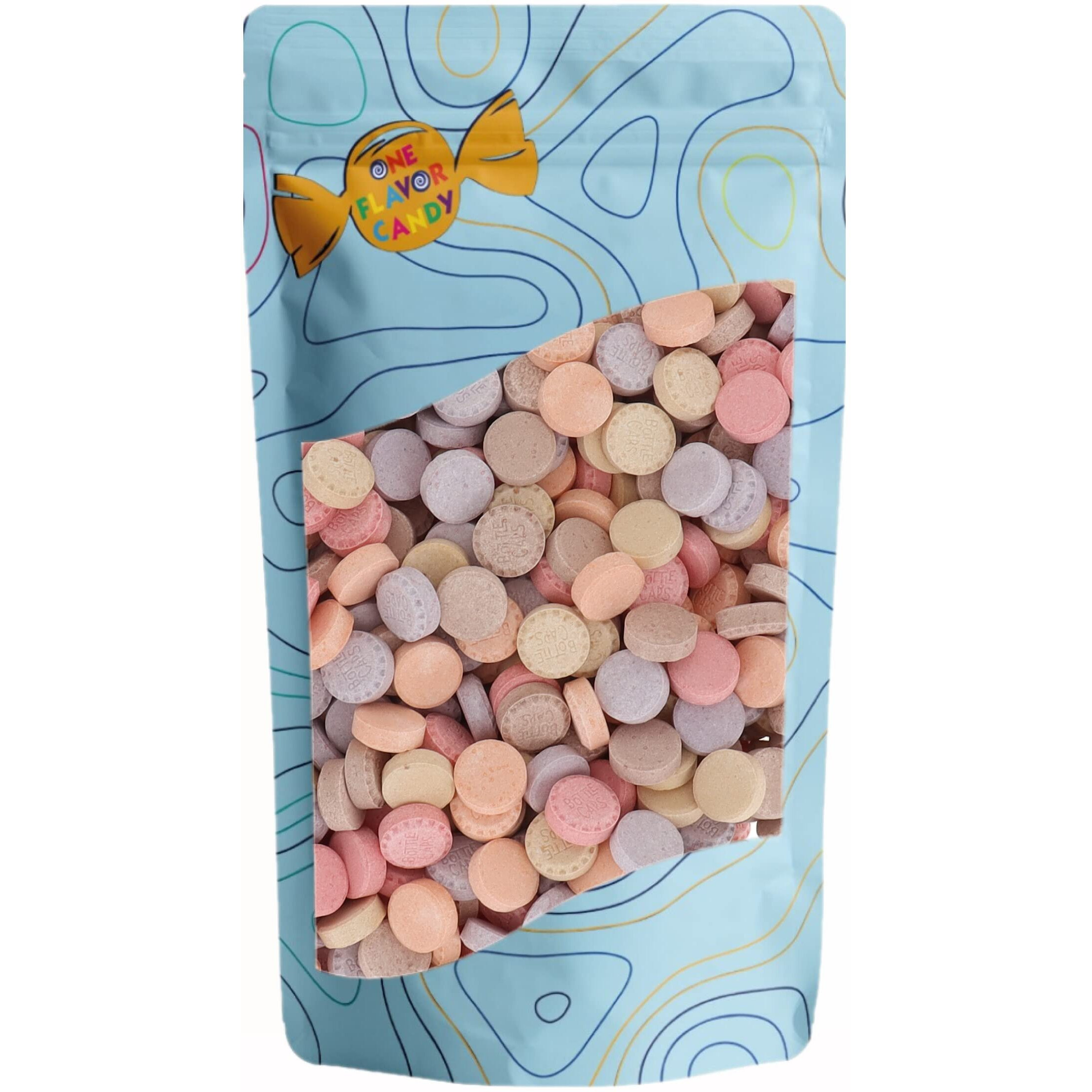 One Flavor Candy Bottle Caps Candy Candies Bulk In Resealable Bag (Assorted, 1Lb)