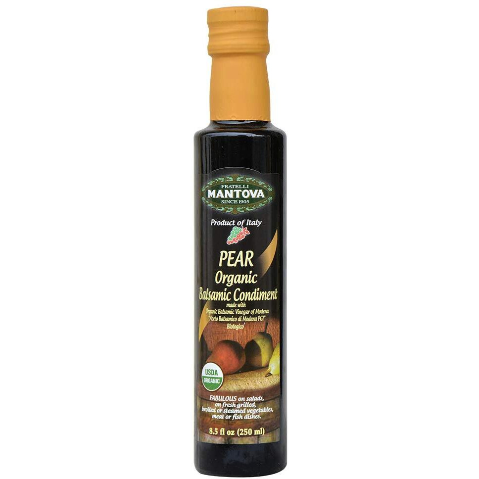 Mantova Organic Pear Balsamic Vinegar Of Modena, Perfect For Salad Dressing, Pasta Salad, Ice Cream And Cocktails, 8.5 Oz